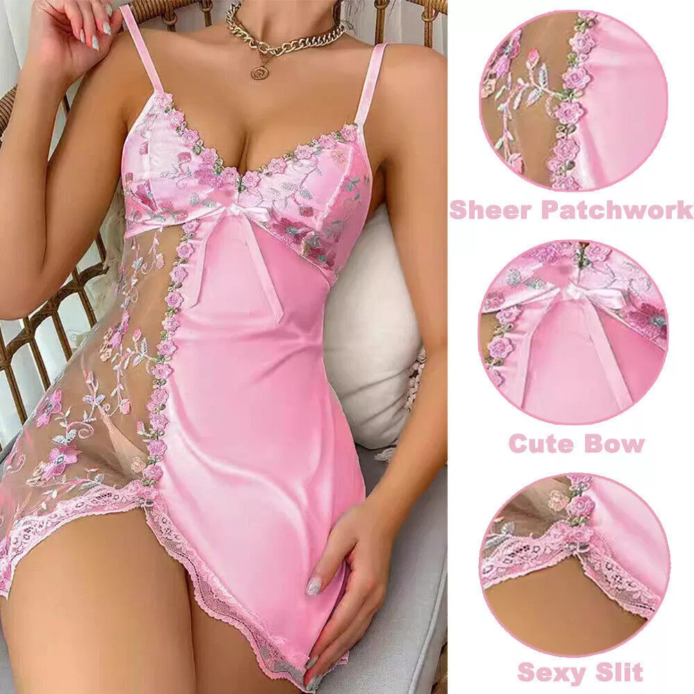 Women’s Sexy-Lingerie G-String Lace Sleepwear Dress Babydoll Nightwear Underwear