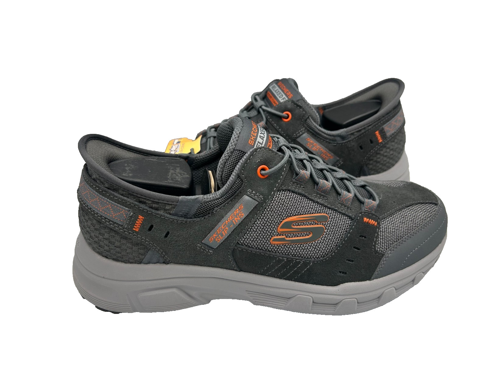 Skechers Men’s Oak Canyon Slip In Walking Shoes Gray/Orange Size:10 162K