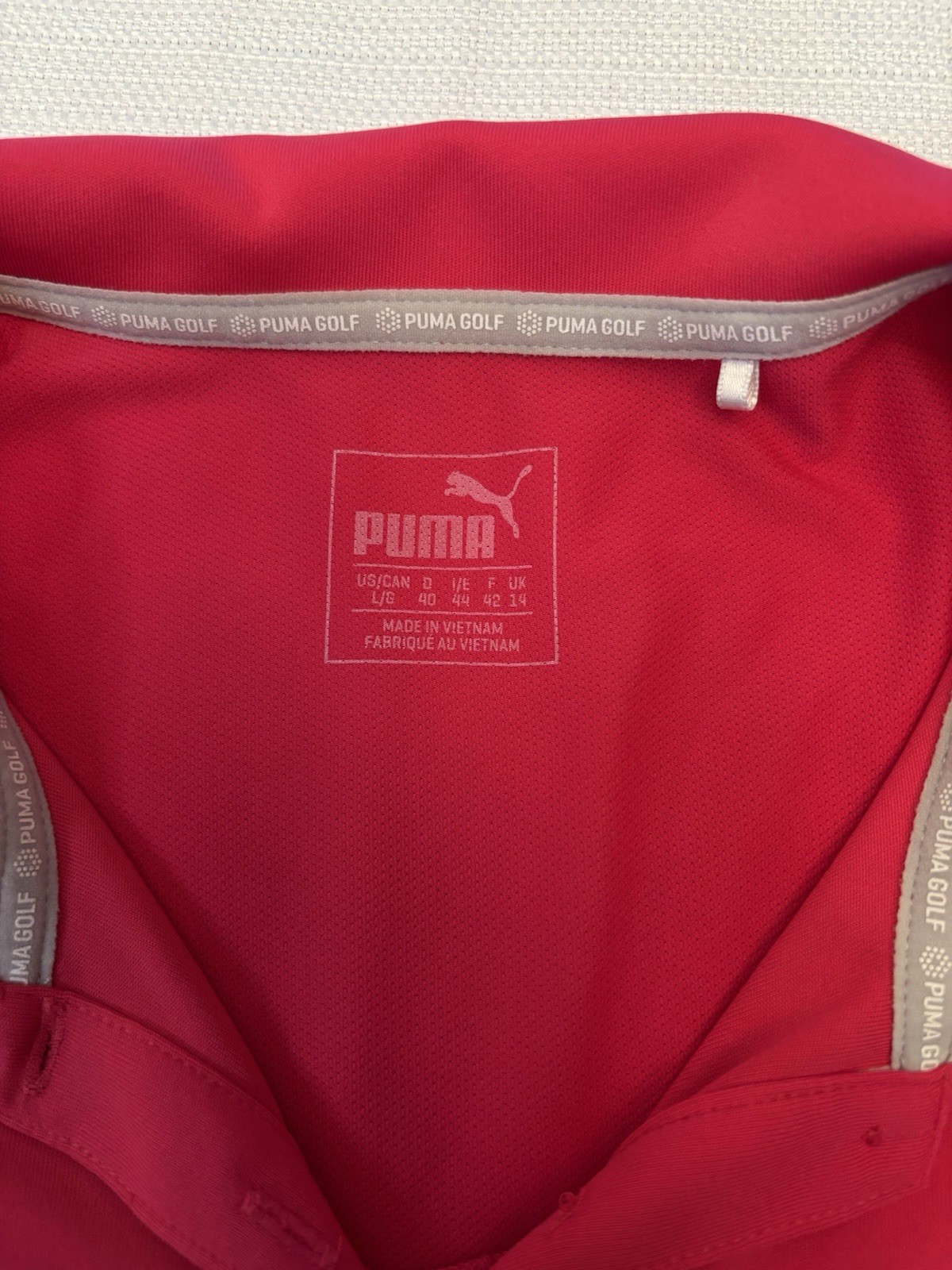 Puma PGA Tour Issued Women’s Large Cobra Zurich Sponsorships Pink Golf Polo
