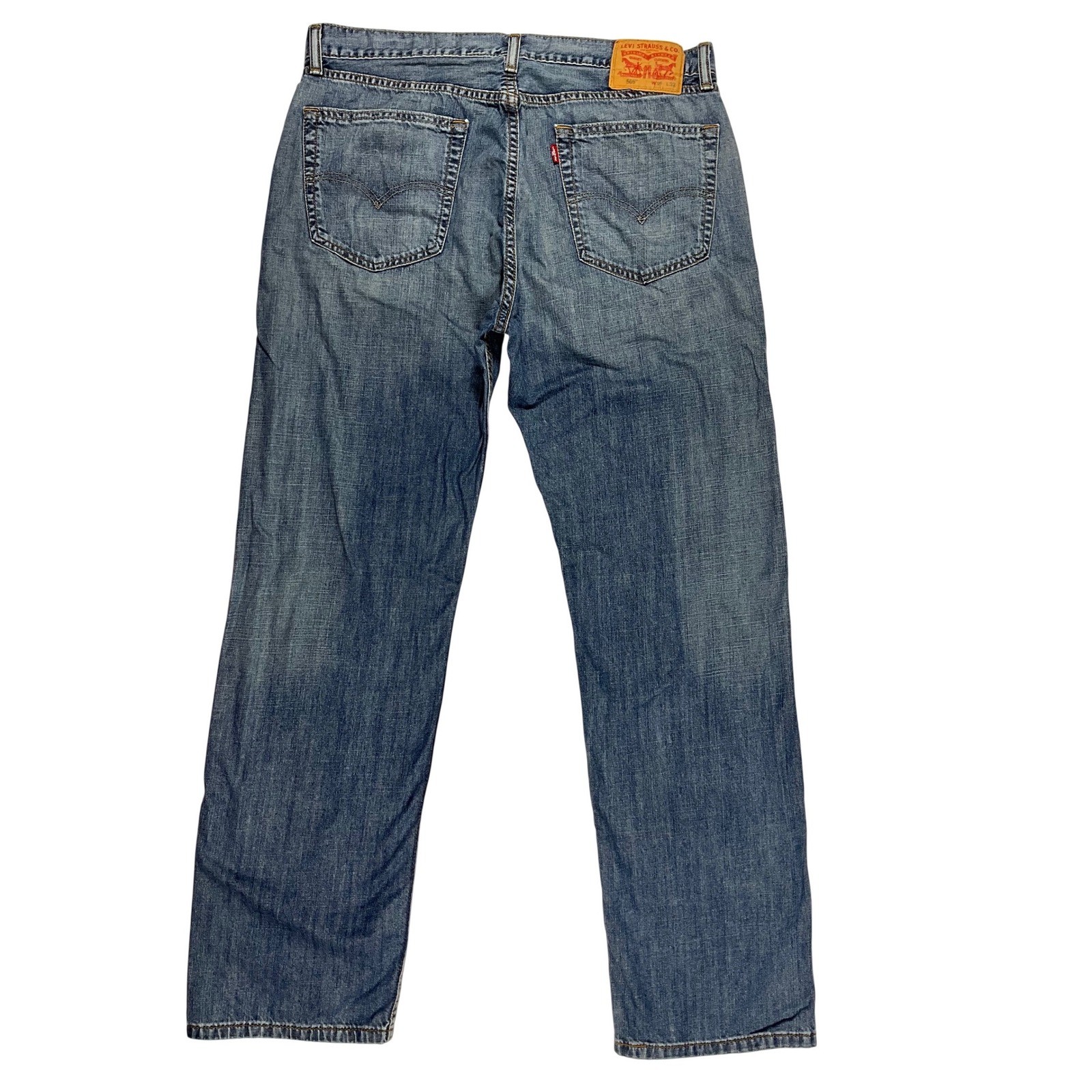 Levis 505 Mens Regular Fit Straight Leg Jeans W36 L32 Classic