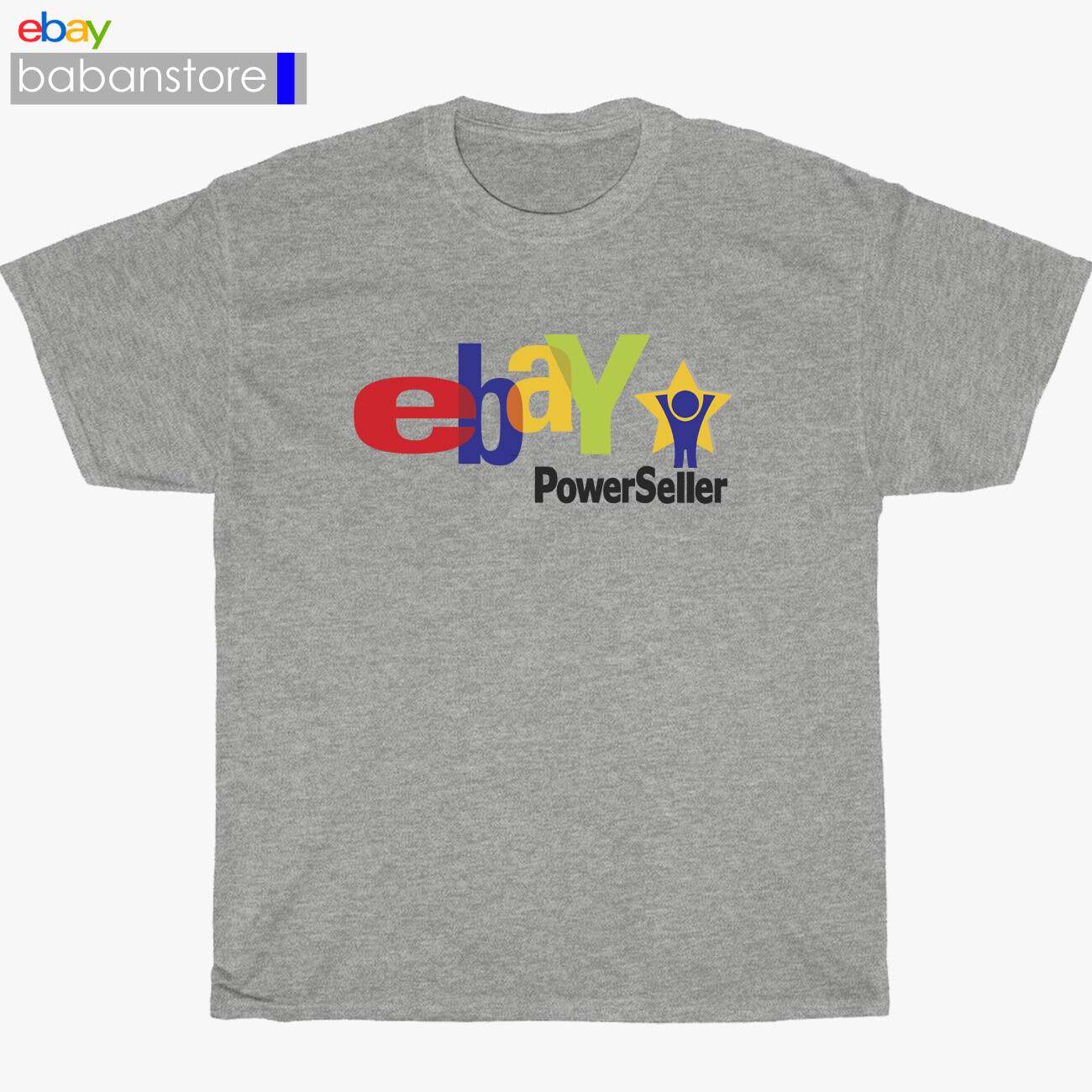 New ebaY Power Sellers Logo Black/White/Grey/Navy T-Shirt Size S-5XL