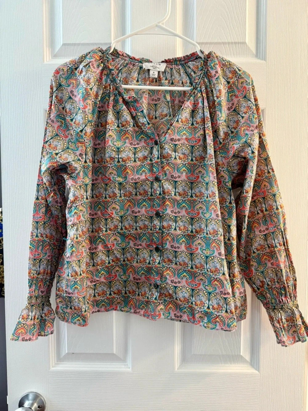 J. Crew Liberty Fabric Lightweight Multicolor Paisley Blouse Size Small