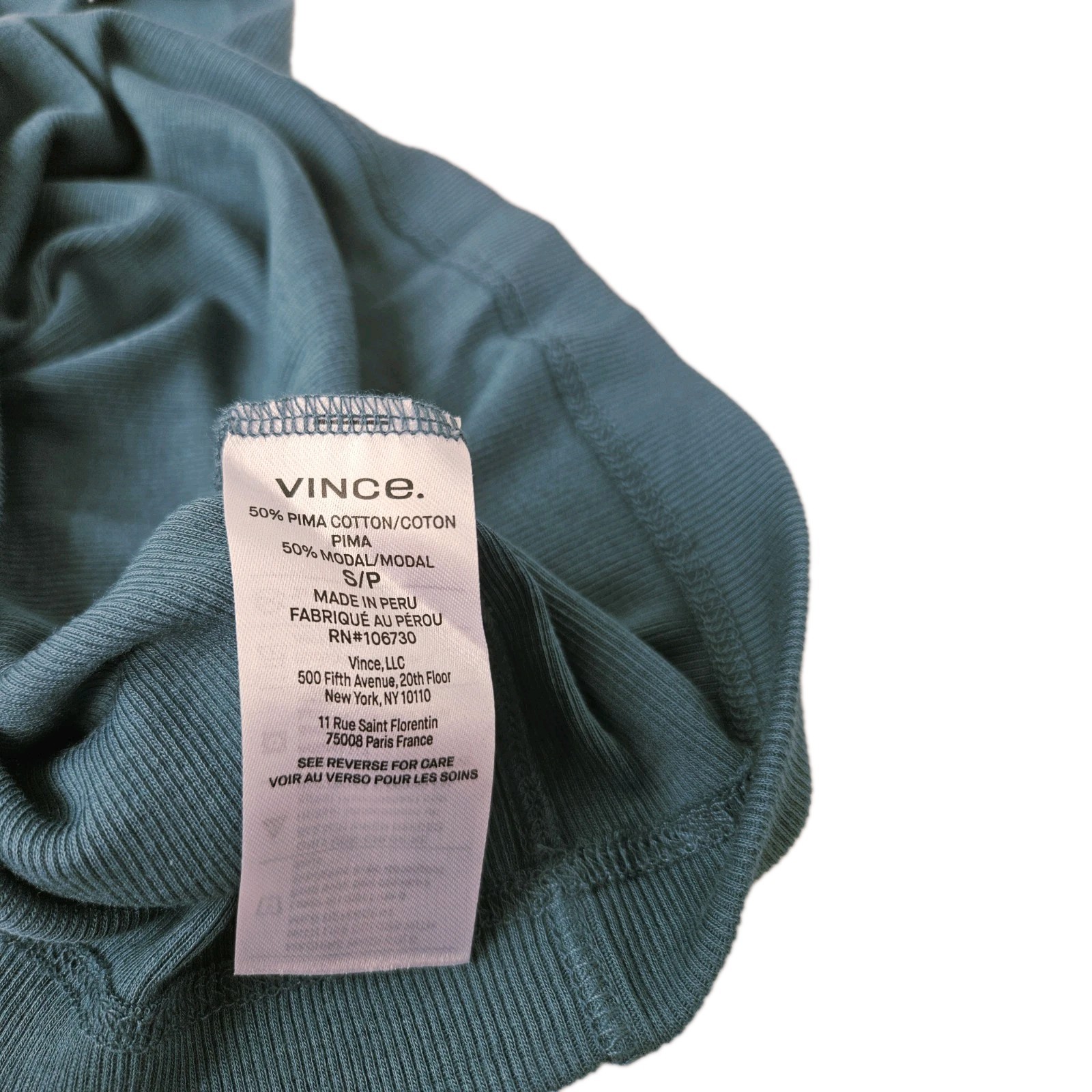 New Vince Scoop Neck Ribbed Tank Top Blue Waltz Women’s Size Small $68