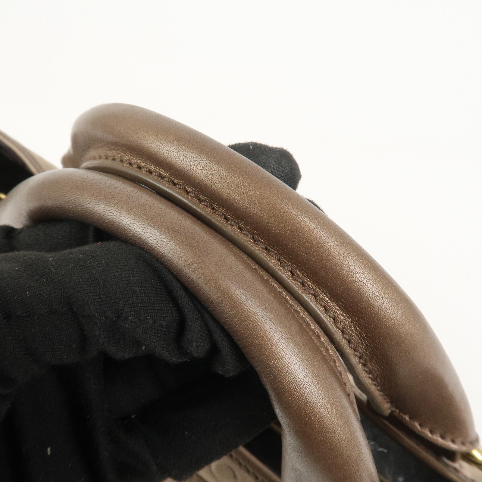 CELINE C Macadam Suede Leather Boogie Bag Hand Bag Beige Brown Auth Used F/S