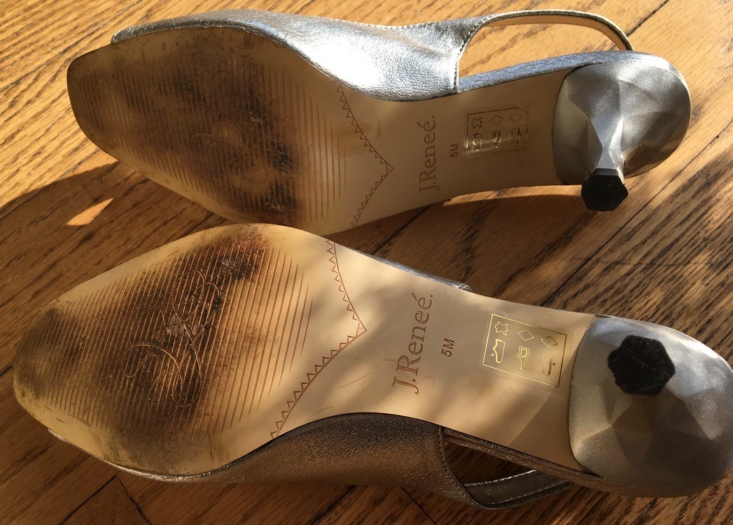 J. Renee Silver Slingback Special Occasion US Size 5 Open Toe Rhinestone Buckle