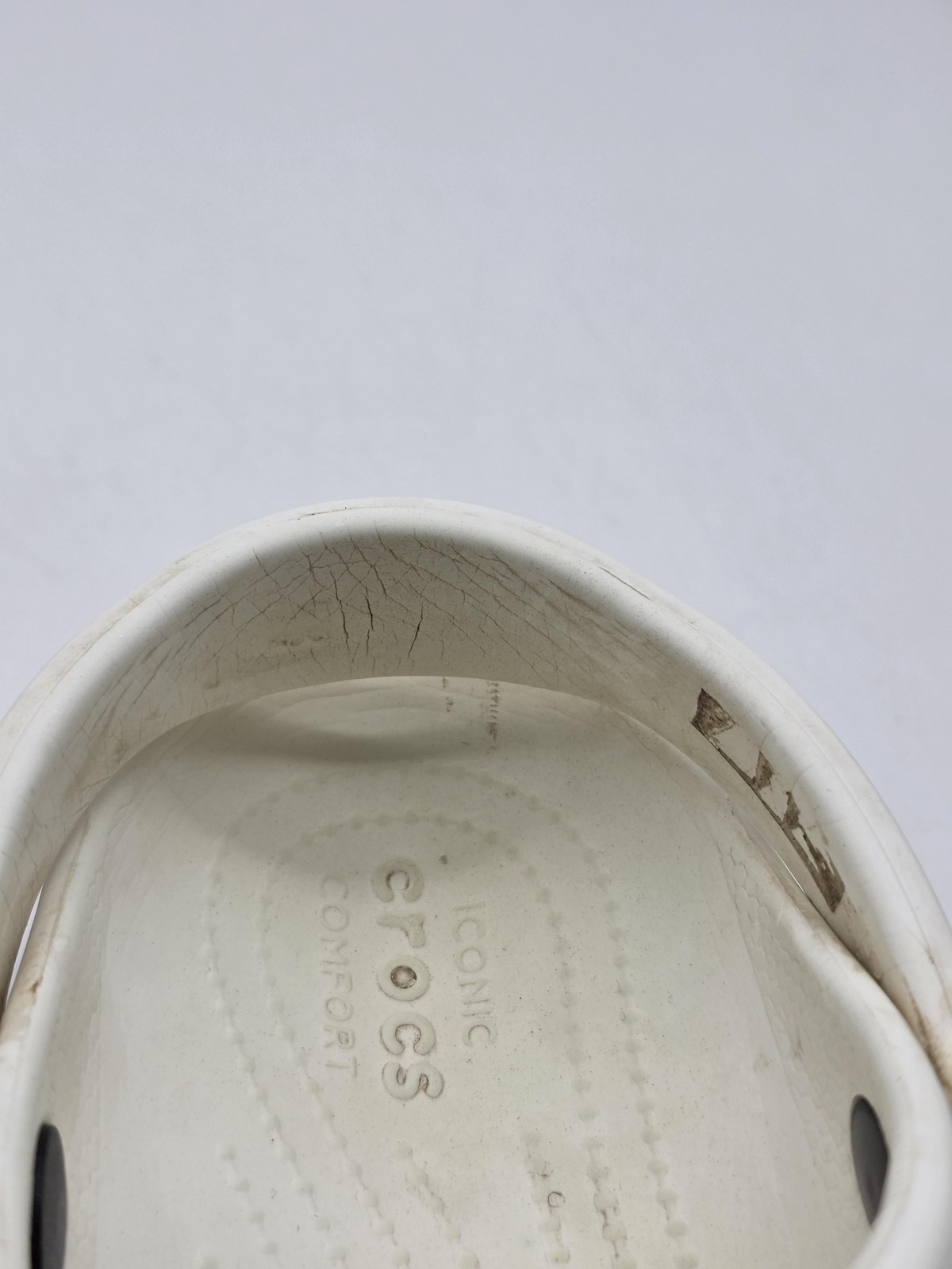 Crocs Bayaband Clog Shoes Womens Size 7 White Slip On Comfort Casual Damaged