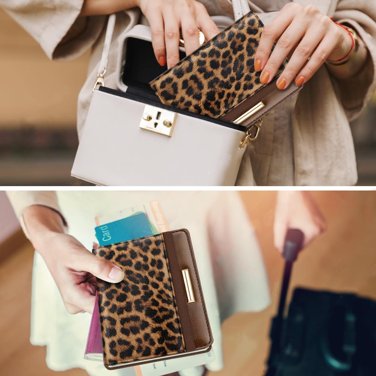 Passport Holder Cover,Traveling 5.5 x 3.93 x 0.6 inches, Leopard