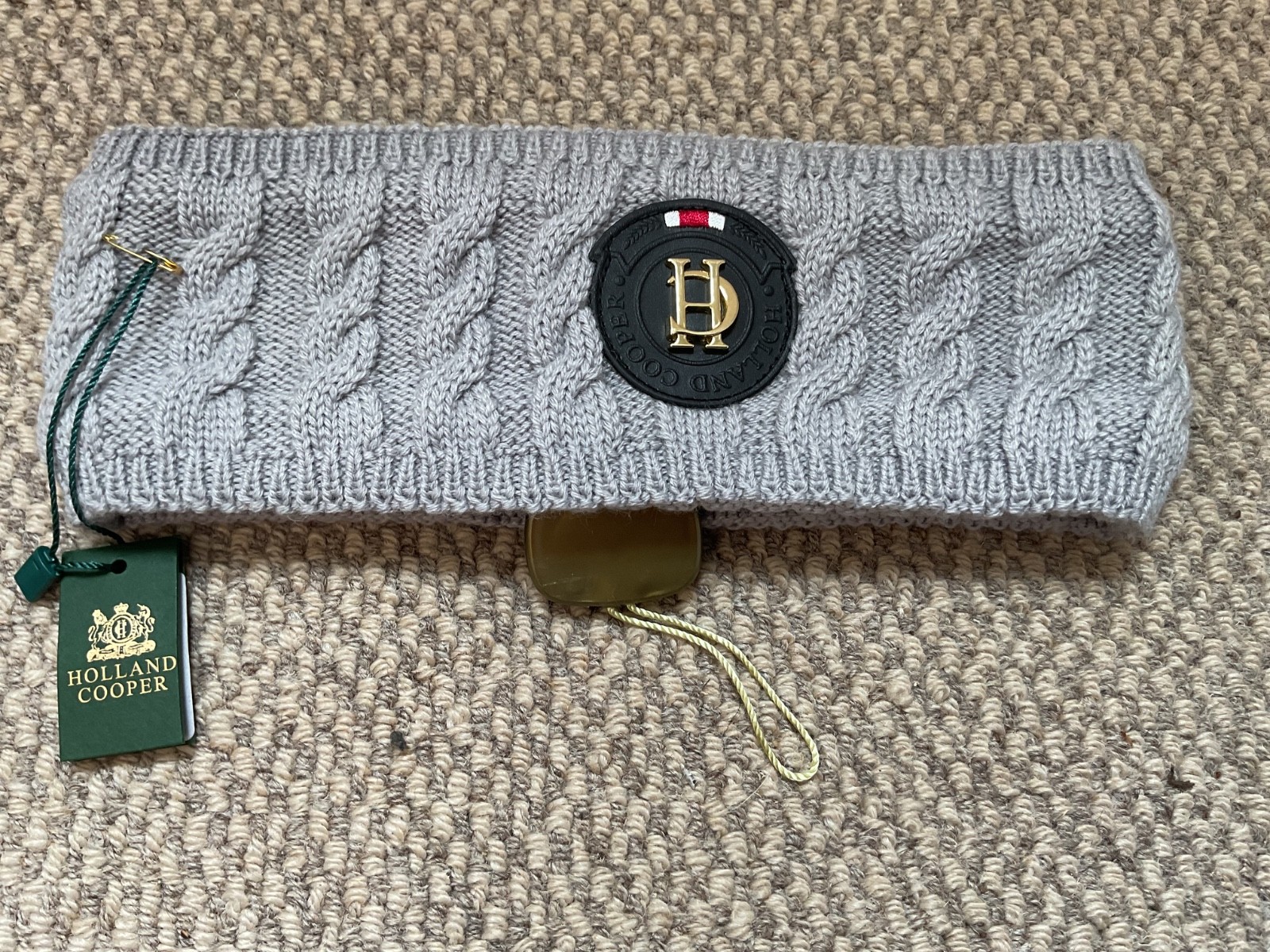 Holland Cooper Luxe Cable Knit Headband – Grey Marl BNWT.