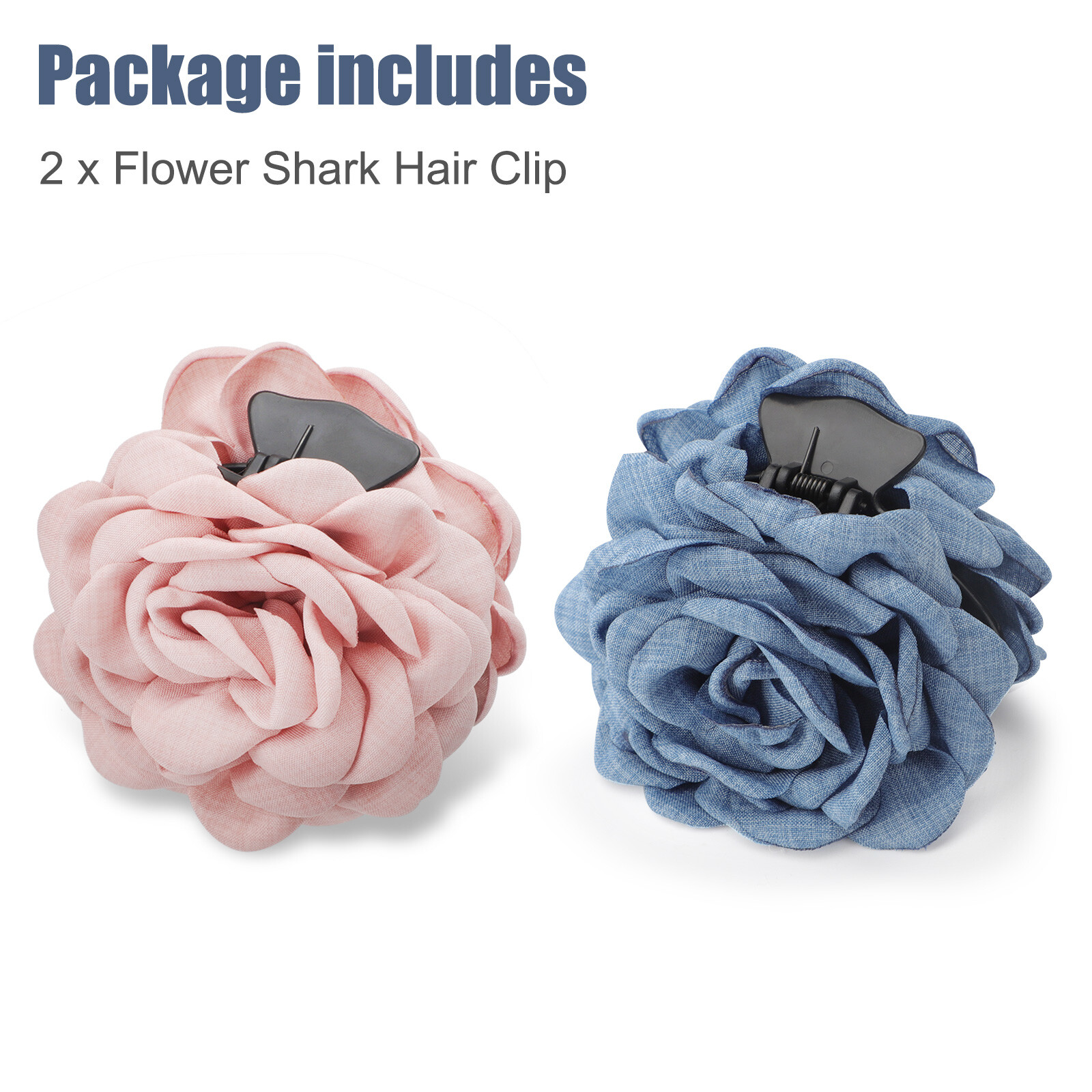 2Pcs Rose Flower Hair Claw Clips Nonslip Plastic Hair Pin for Thick Heavy Hair