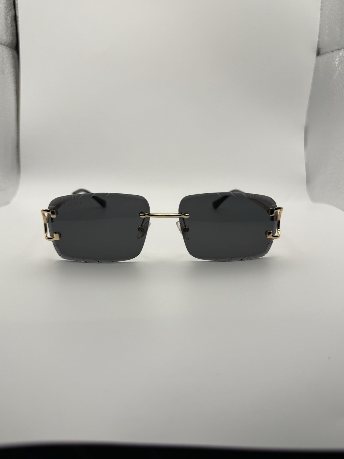 Cartier Big C Diamond Cut Black Frameless Lens Ct00920
