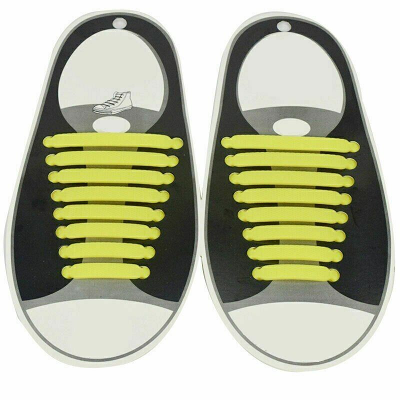 16Pcs Easy No Tie Shoelaces Elastic Silicone Flat Lazy Shoe Lace Strings Adult