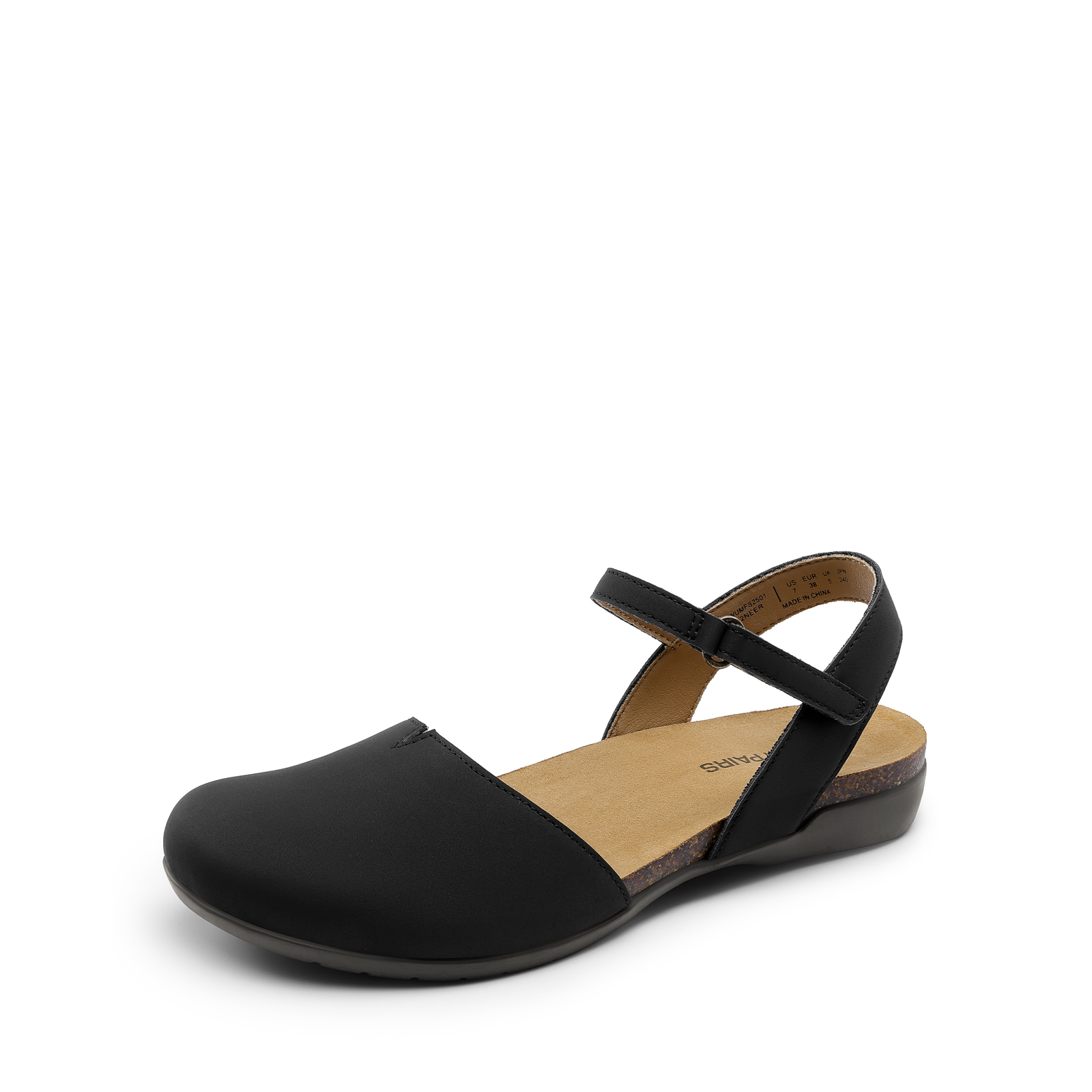 Women’s Sandals Closed Toe Arch Support Comfort Cork Footbed Flat Summer Shoes