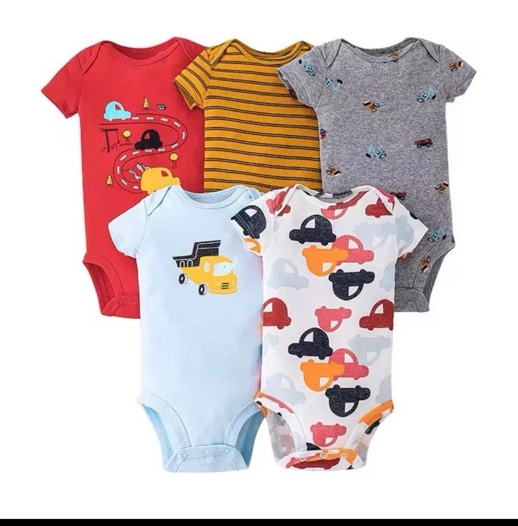 5pcs Baby Girls clothes 💯 Cotton Baby Boy Clothing Infant Shorts Sleeves