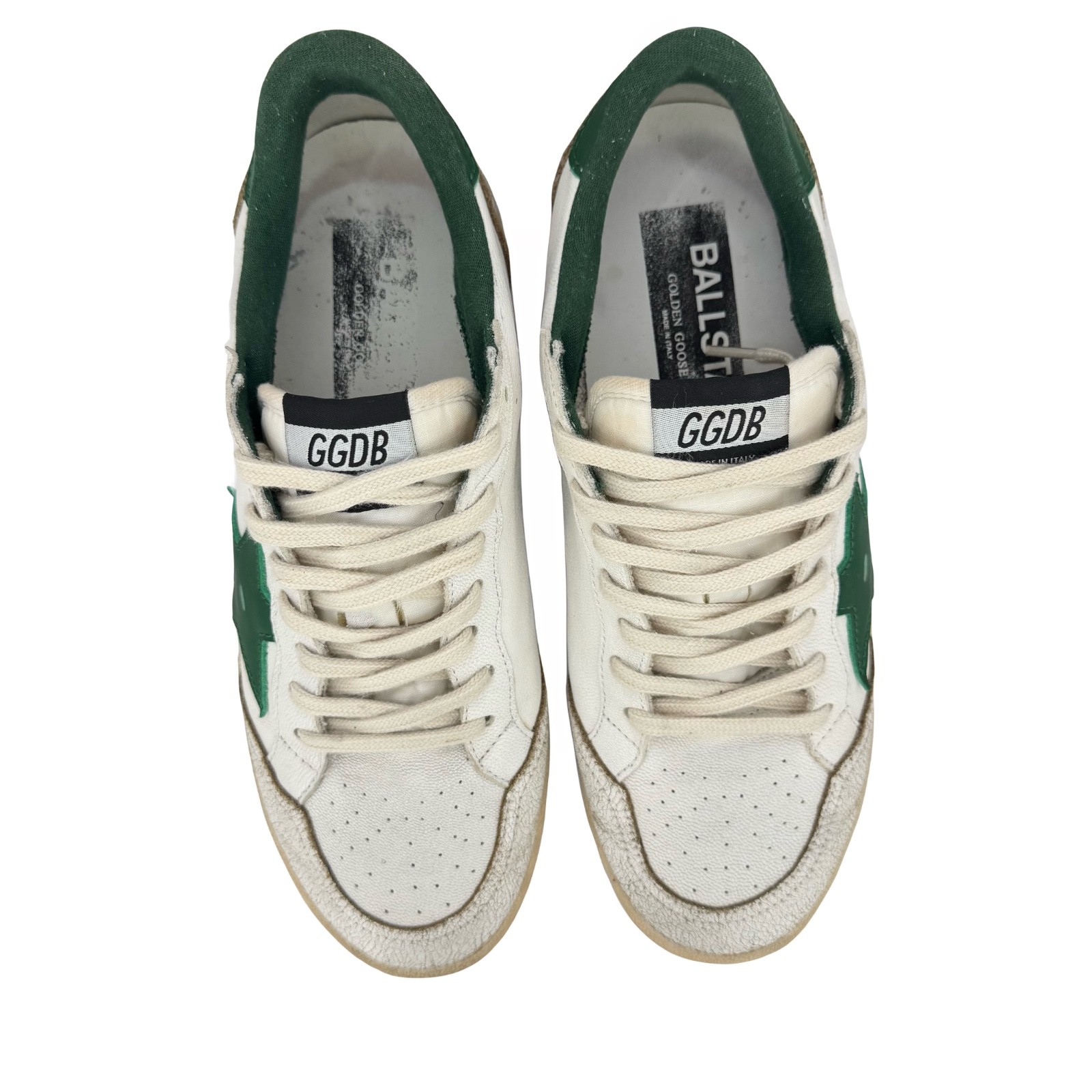 Golden Goose Ball Star White and Green Sneaker Size 41