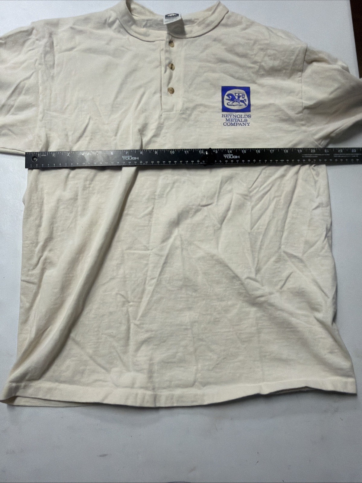 Vintage Reynolds Metals Company 1/4 Button Shirt Single Stitch Made In USA