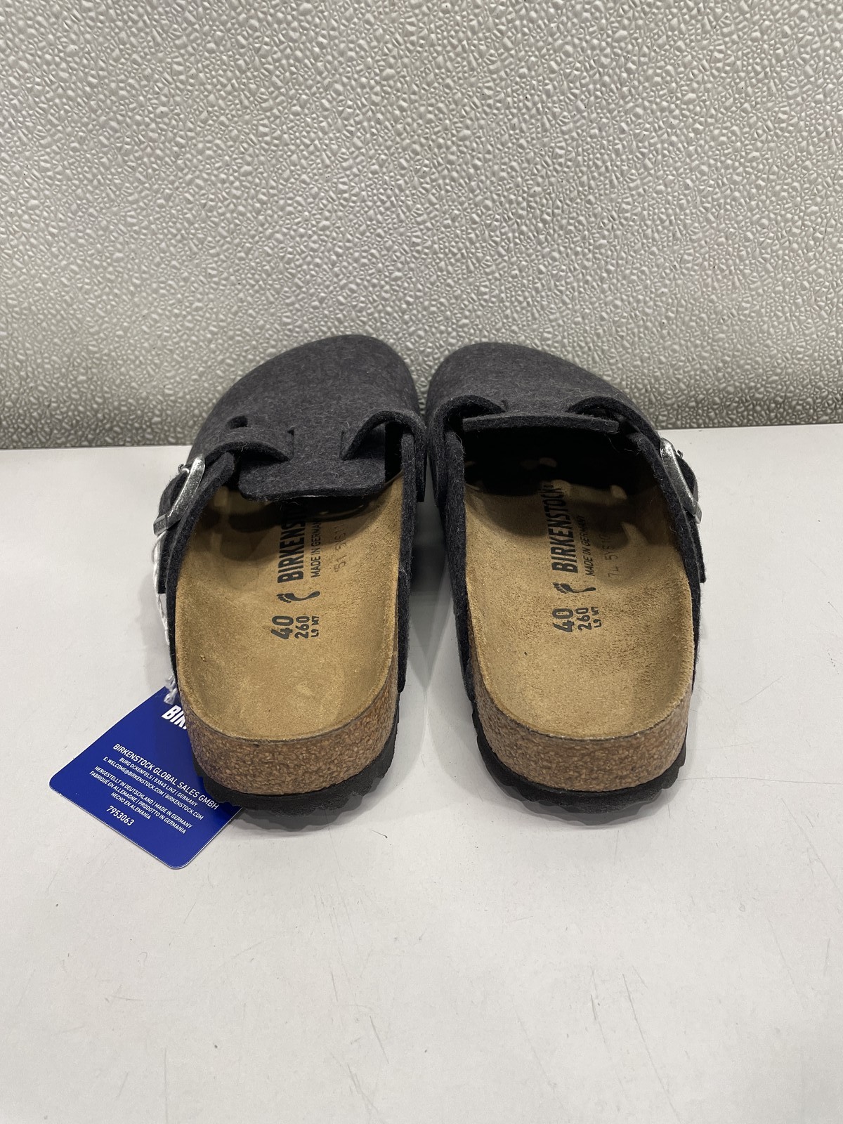 Birkenstock Boston Wool Felt Clog Unisex W9, M7 In Anthracite