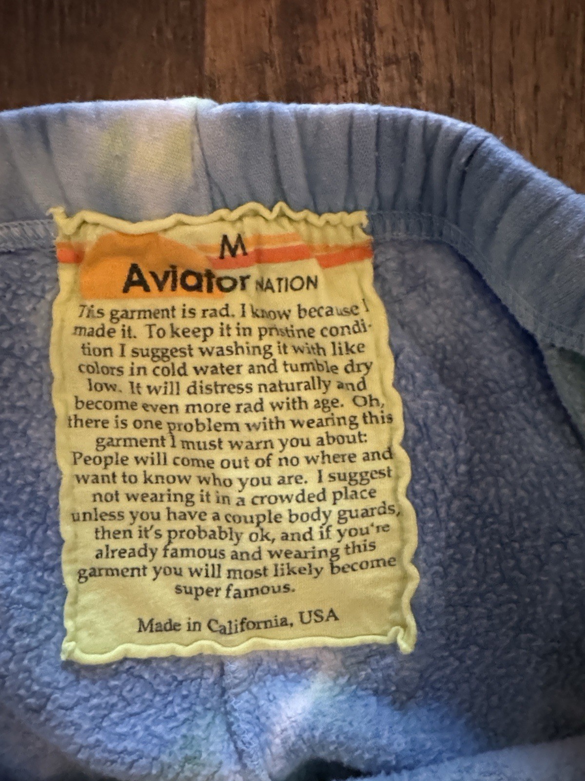 Aviator Nation Tie-Dye Fleece Jogger Set Blue Yellow White $125 OBO