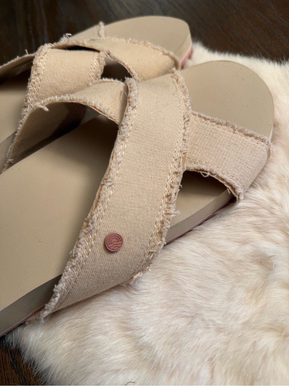 Vionic Boardwalk Panama Slide Sandals Semolina Beige Size 10