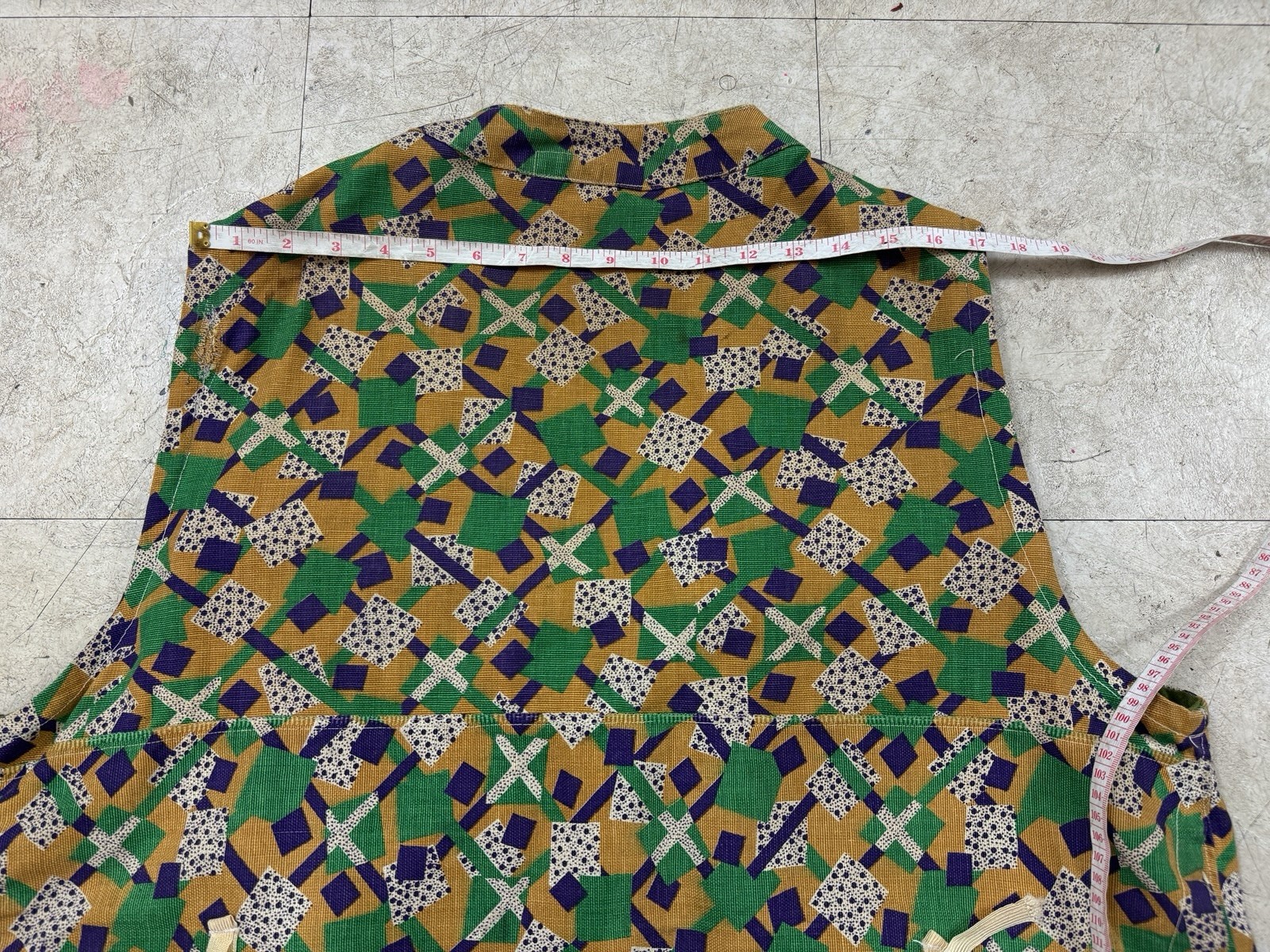 Homemade Hunting Vest 60s 70s Vtg Custom Pockets All Over Print Outdoor XXL