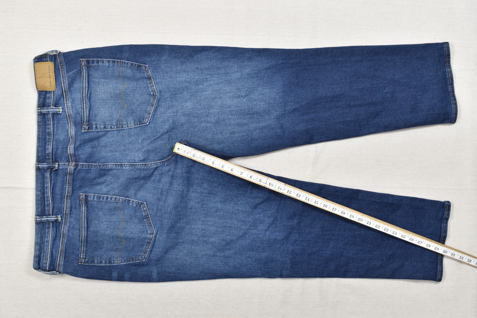 American Eagle Airflex+ Athletic Straight Men Jeans Blue Wash Size 42×32 Cotton