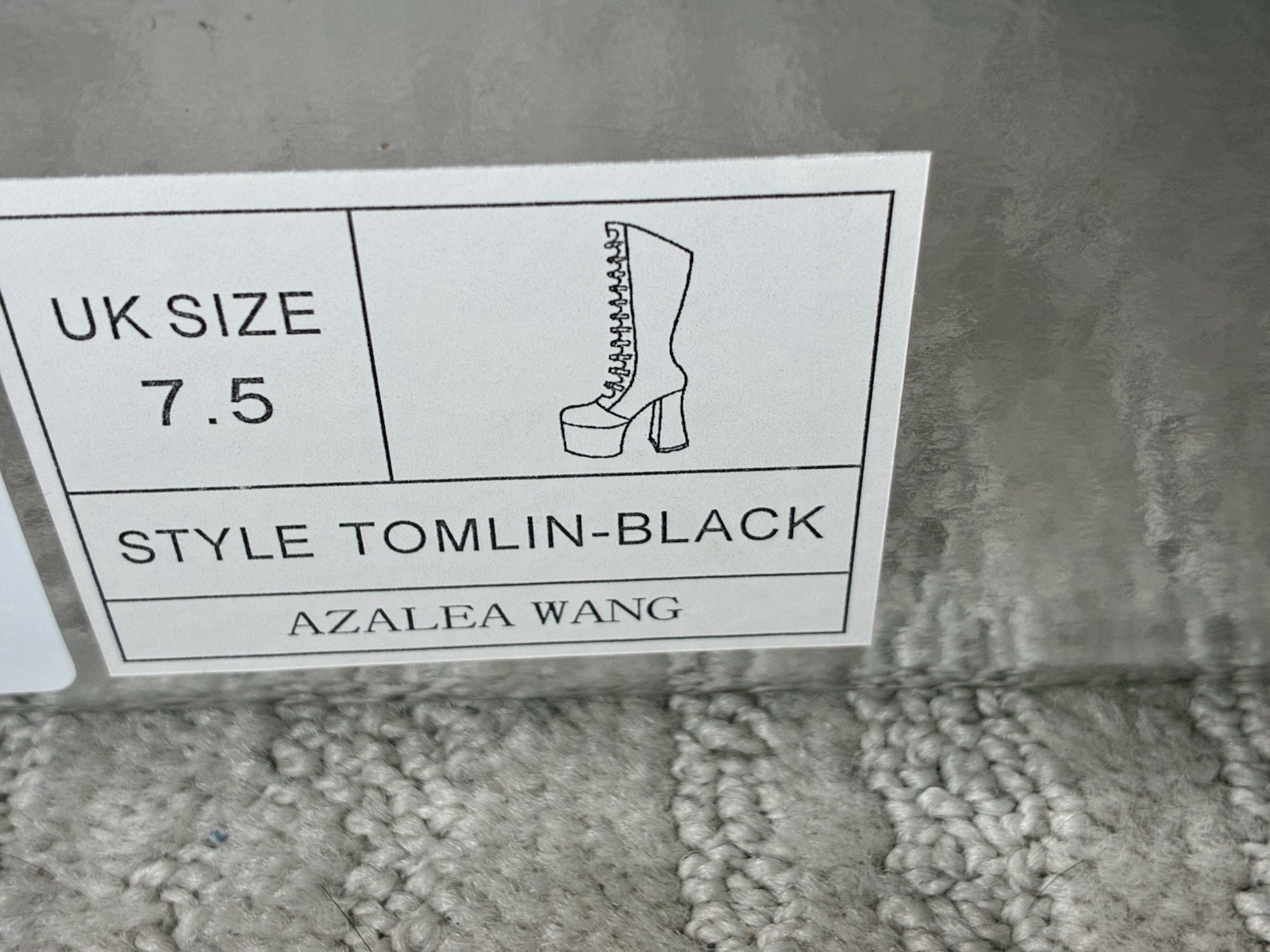 Azalea Wang Tomlin-Black Leather Platform Knee High Boots Round Toe US 7.5