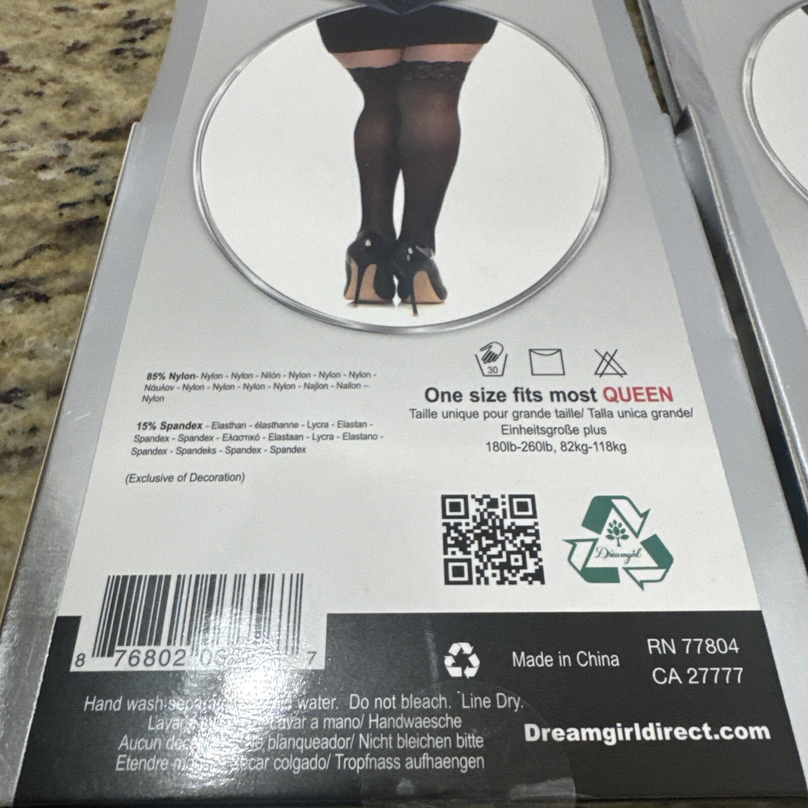 Dreamgirl (2) Thigh High – Queen – 0005X Black Cosplay Halloween Brand New.