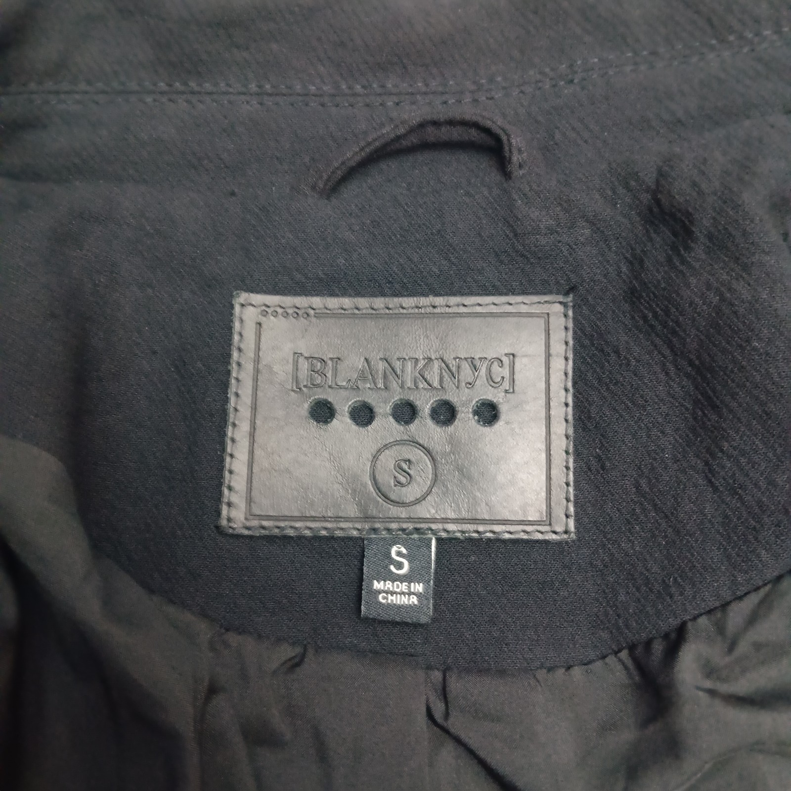 Blank NYC Crepe Moto Jacket Biker Zip Snap Adjust Belt Black Size S