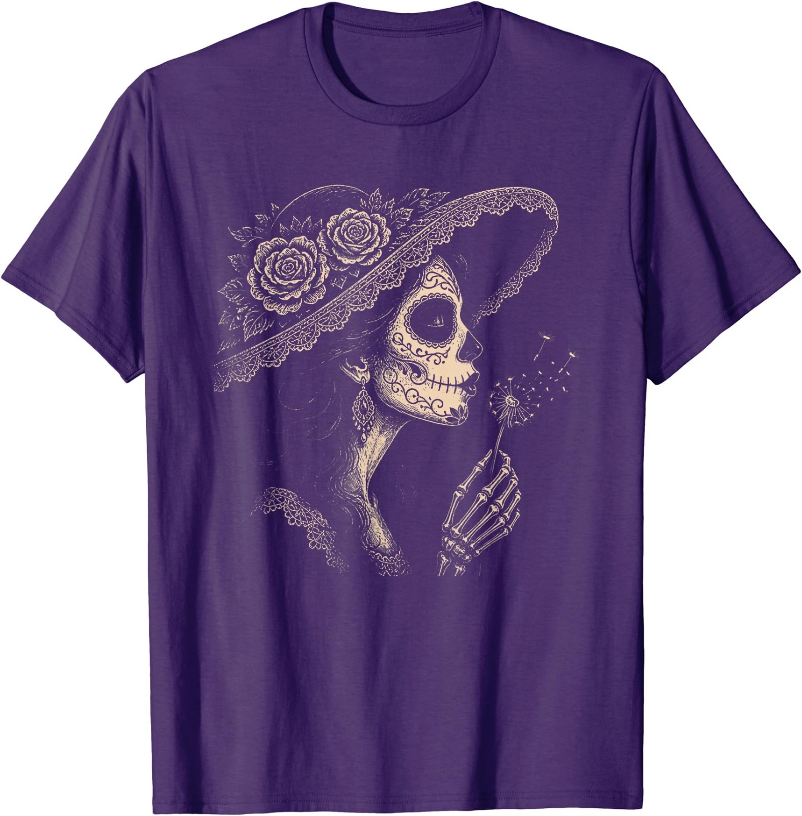 la Catrina Blowing Wishes Dandelion T-Shirt