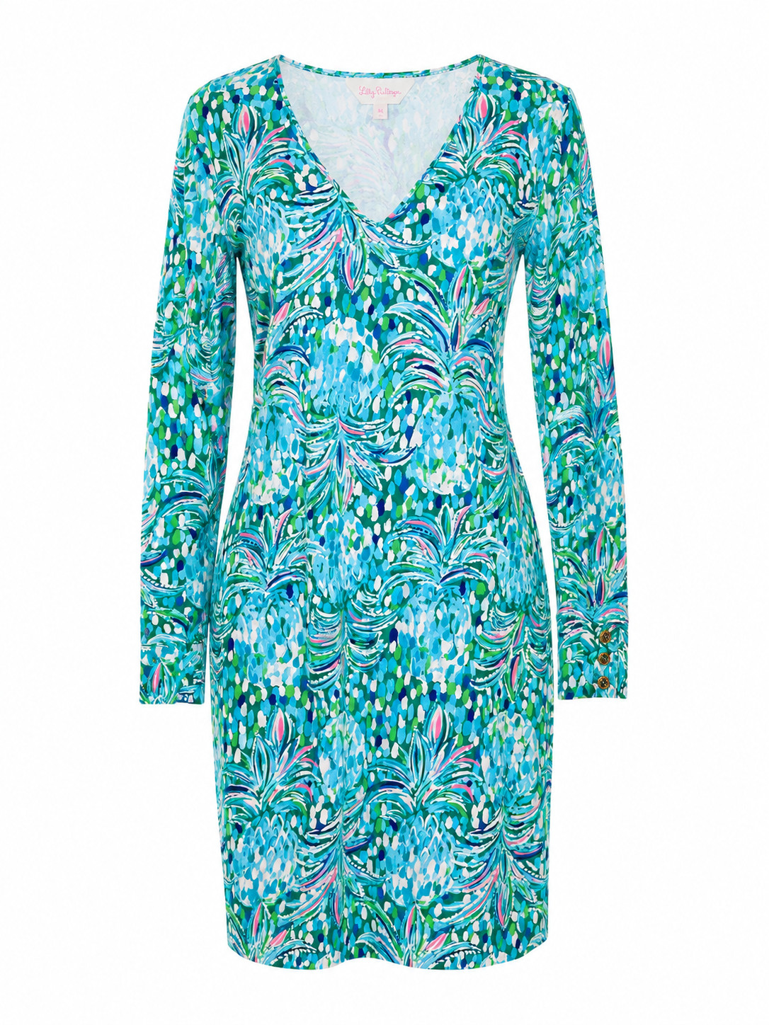 Lilly Pulitzer Davie Dress XL Emerald Isle Pineapple of My Eye Cotton Knit