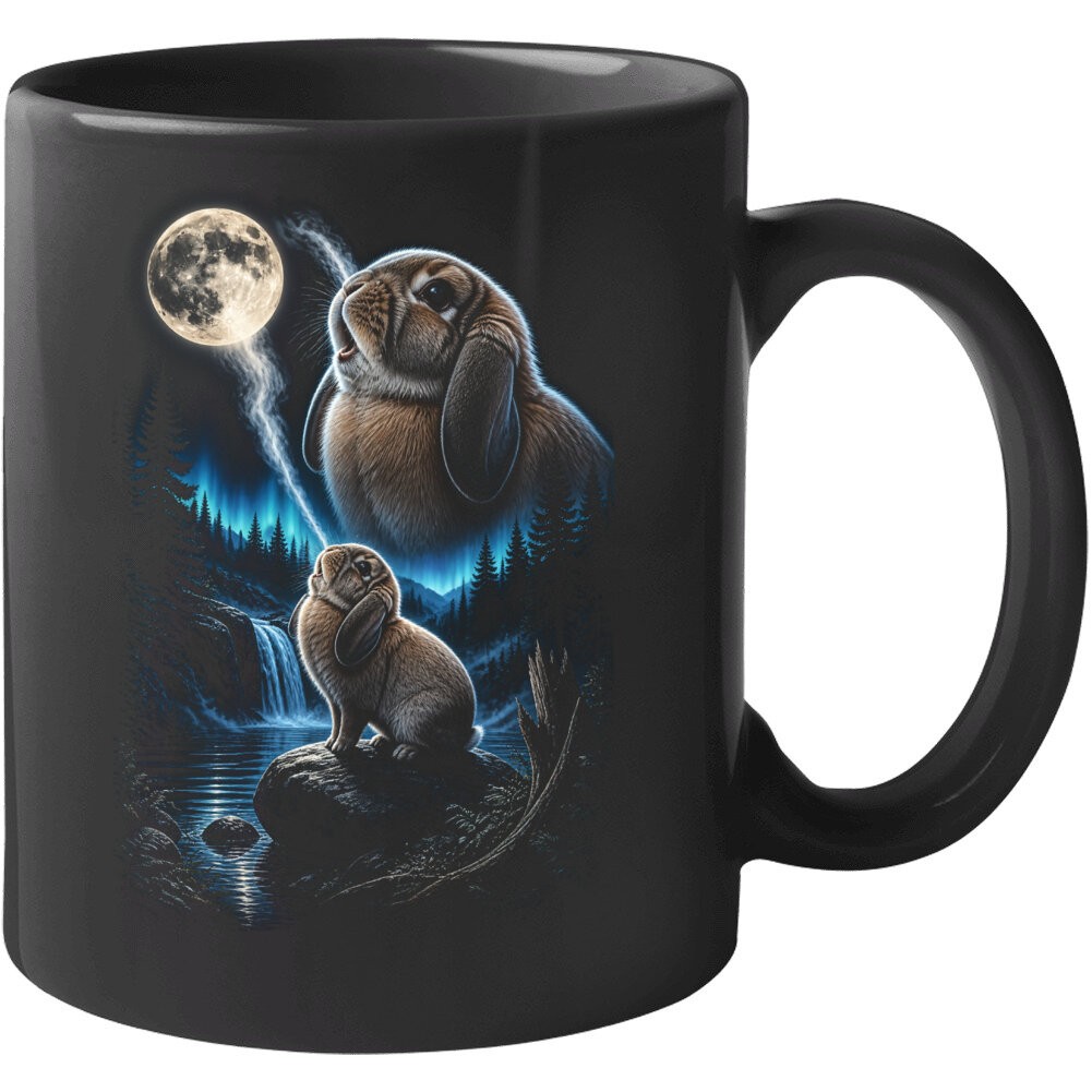 Holland Lop Rabbit Howling at the Moon T Shirt