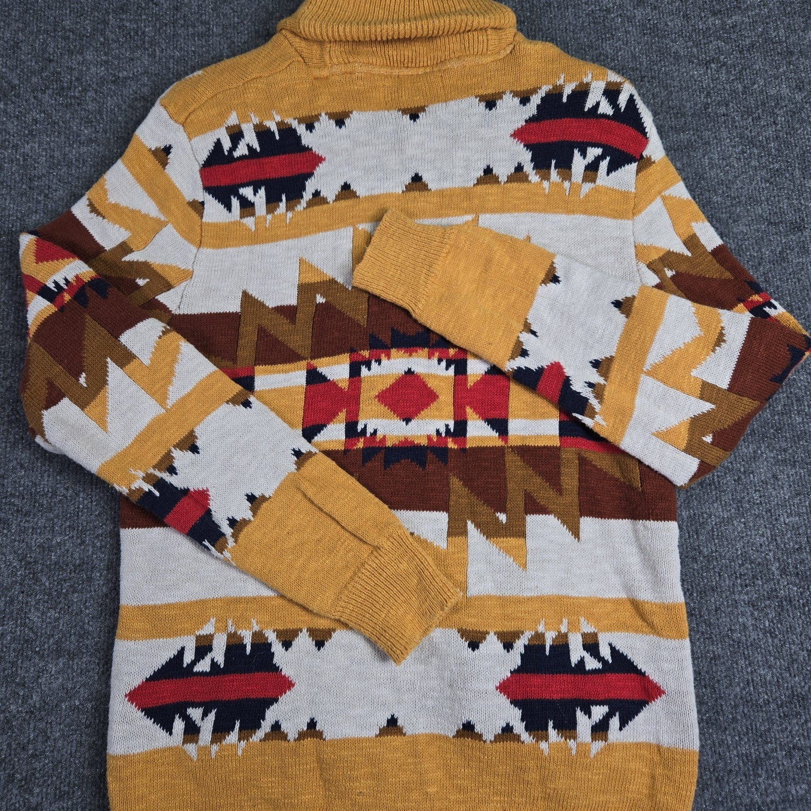 Sun + Stone Cardigan Sweater Mens M Southwestern Aztec Full Zip Cotton Shawl