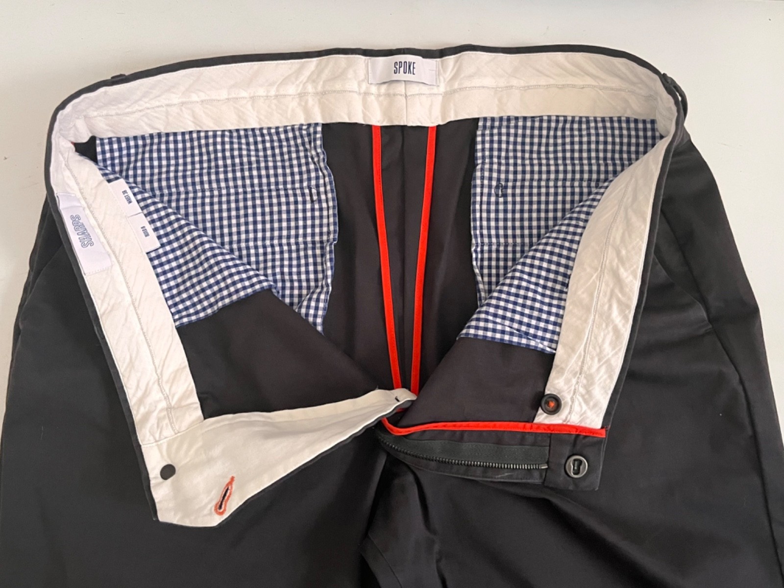 Spoke SHARPS Build B, WAIST 38 x L28″ Charcoal Grey 97% Cotton 3% Elastane