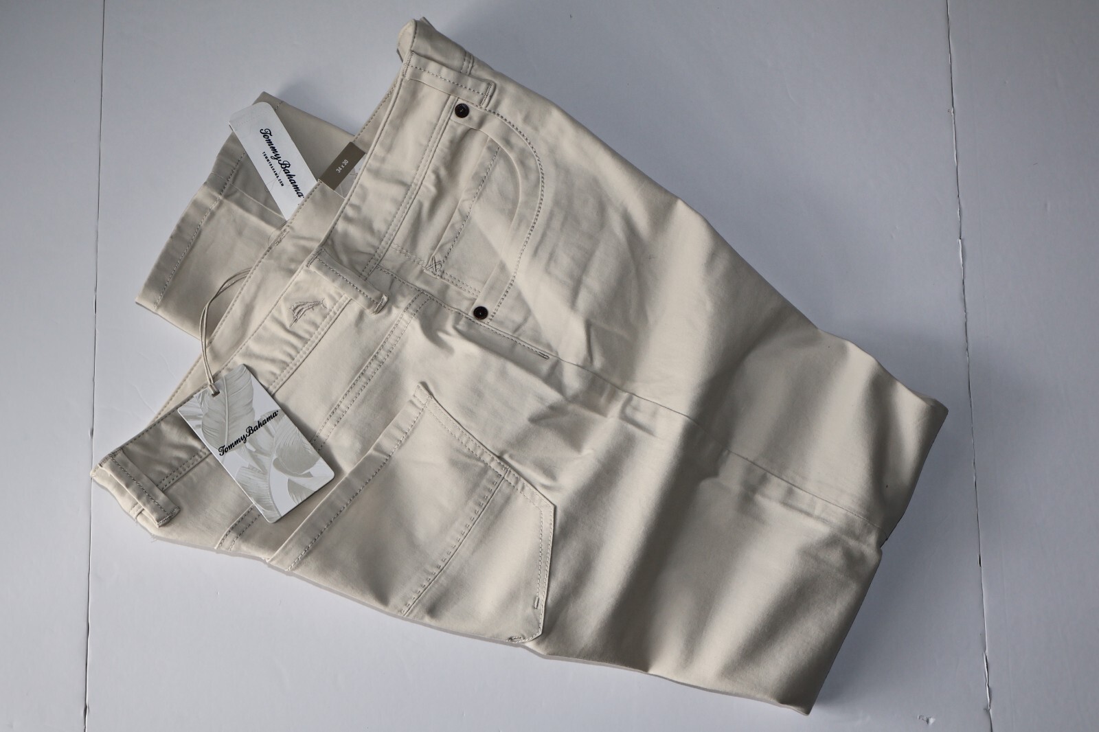 Tommy Bahama Pants Boracay Five Pocket Flat Beige Sand New 34×32 34 Waist