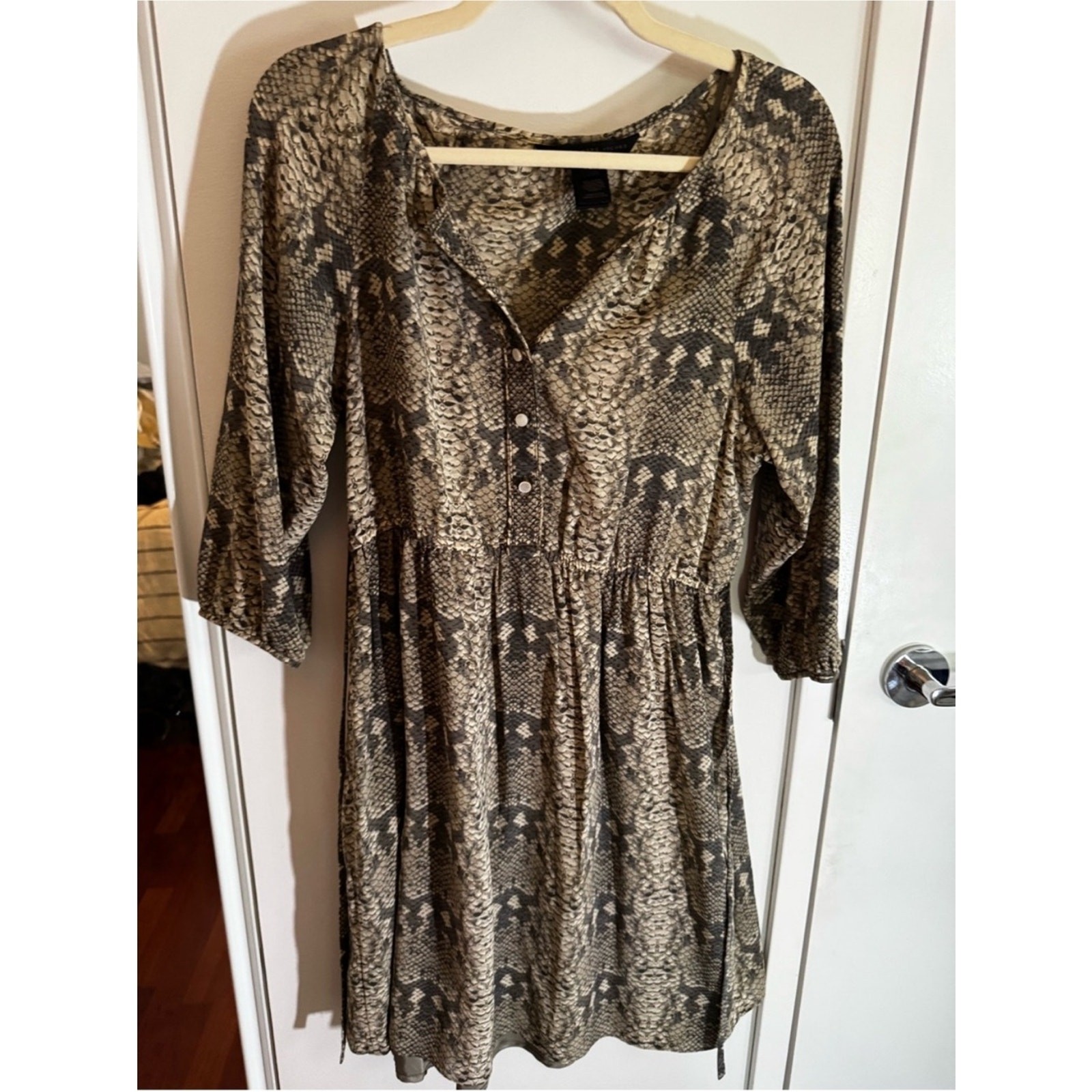 Marc by Marc Jacobs Snake Print Gathered Waist Mini Dress | Size S