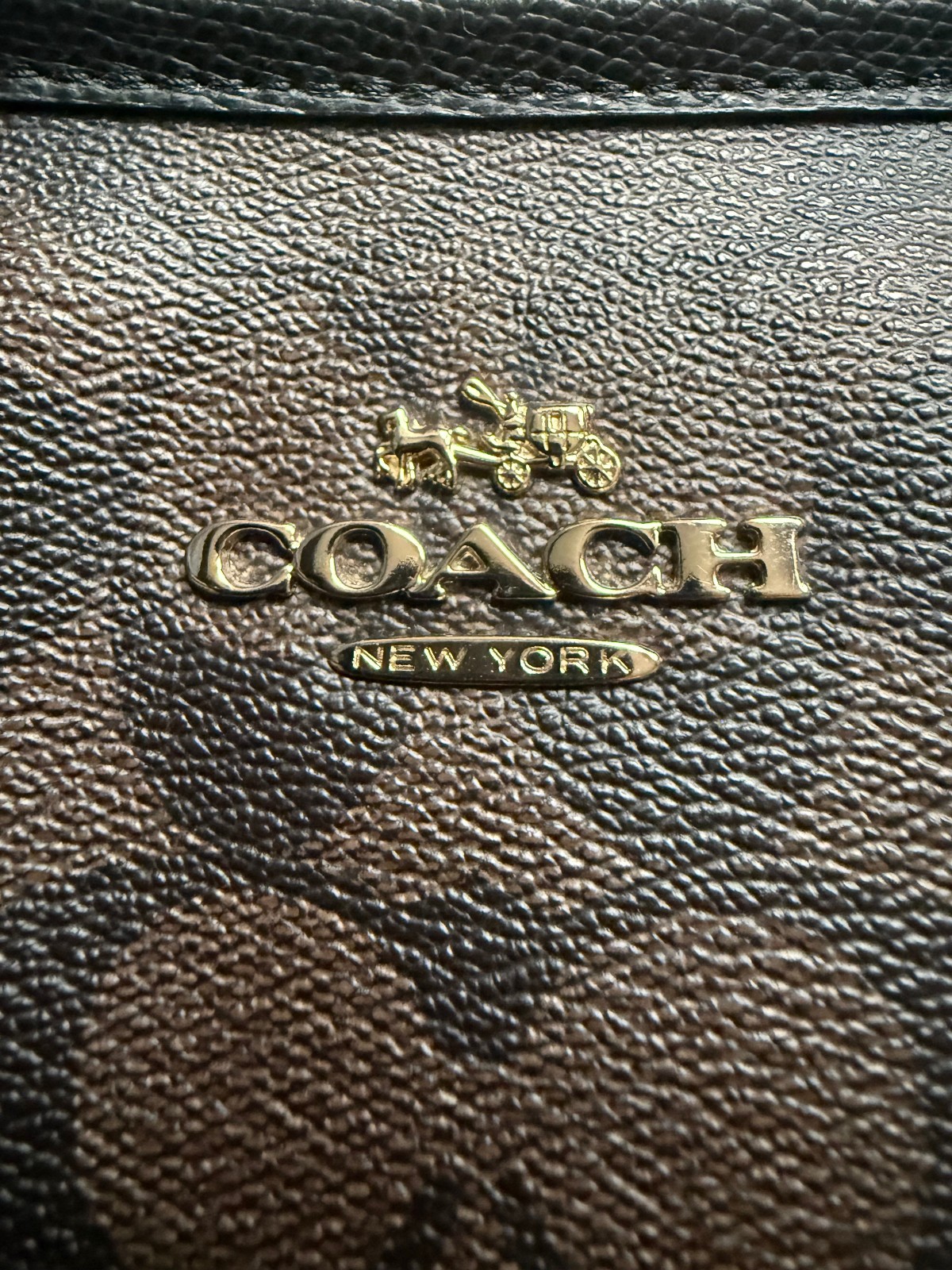 Coach Signature Luxury F34104 Leather Tote Brown/Black EUC