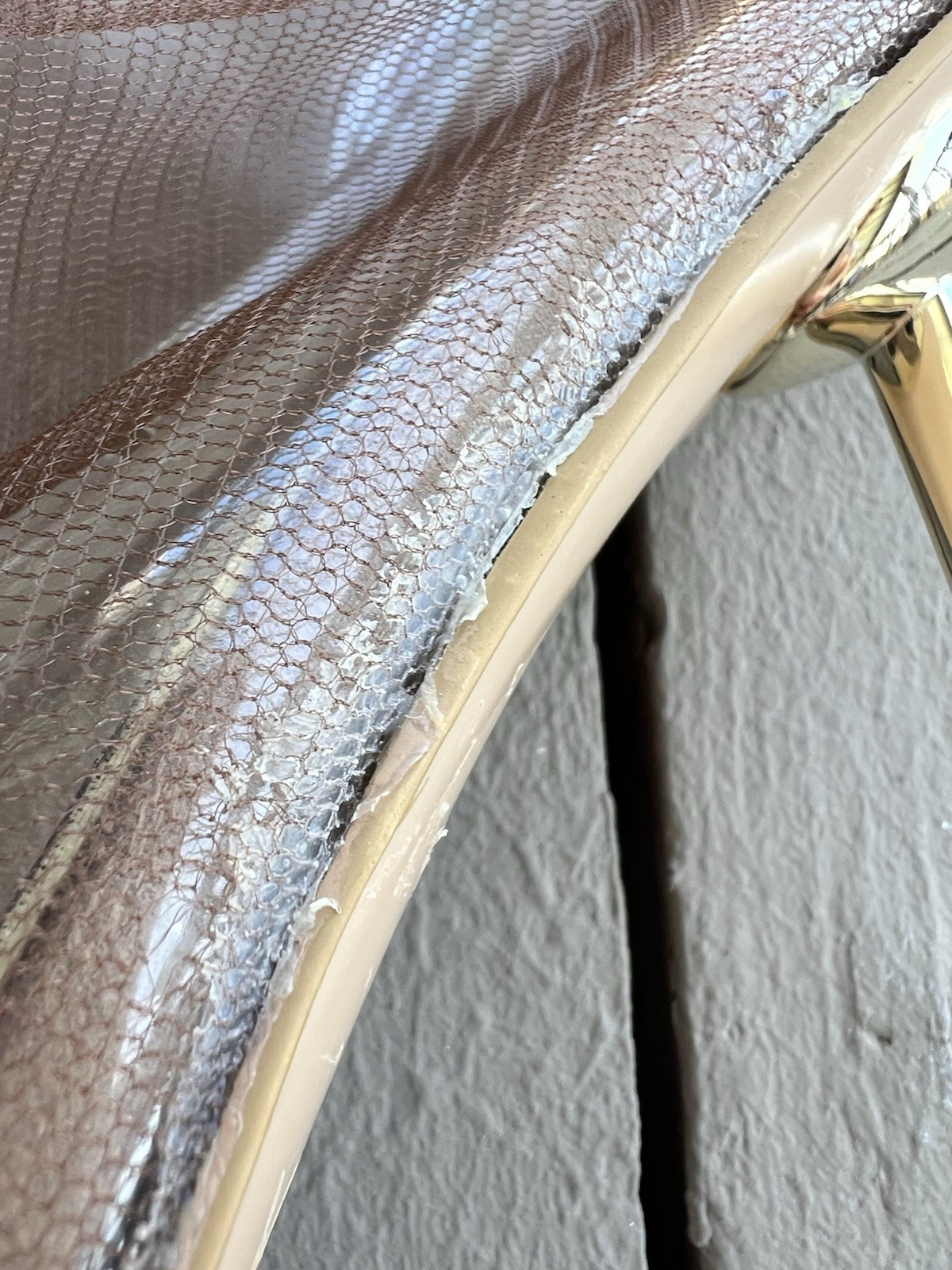 BFlyLA Knee High Brown; PVC, air holes, 4-inch gold heel, and brown mesh 10.5