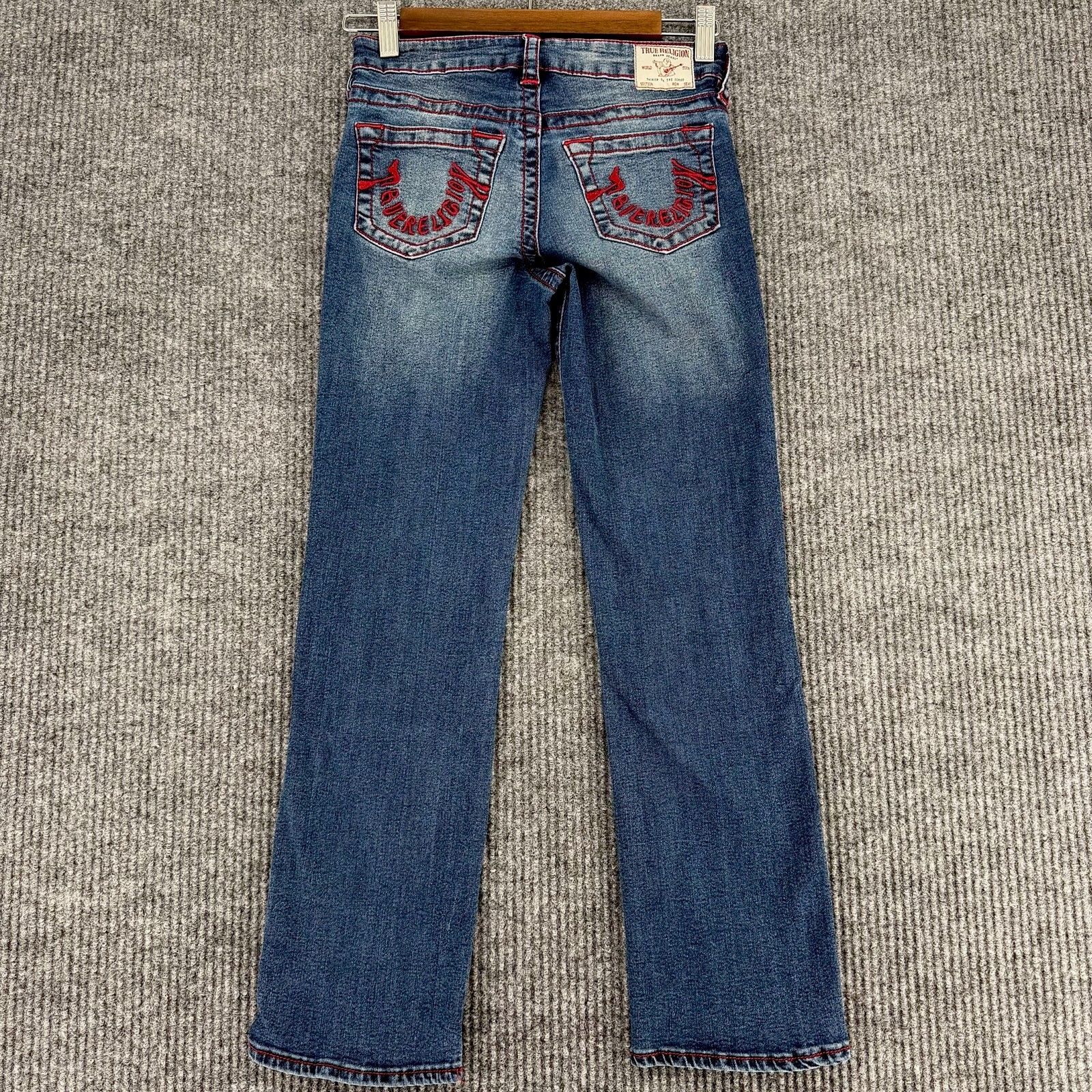 True Religion Ricky boys relaxed straight jeans red stitch Y2K size 10
