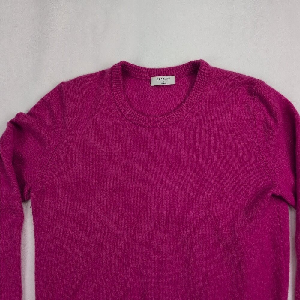 Babaton Cashmere Crewneck Sweater L – Fuchsia