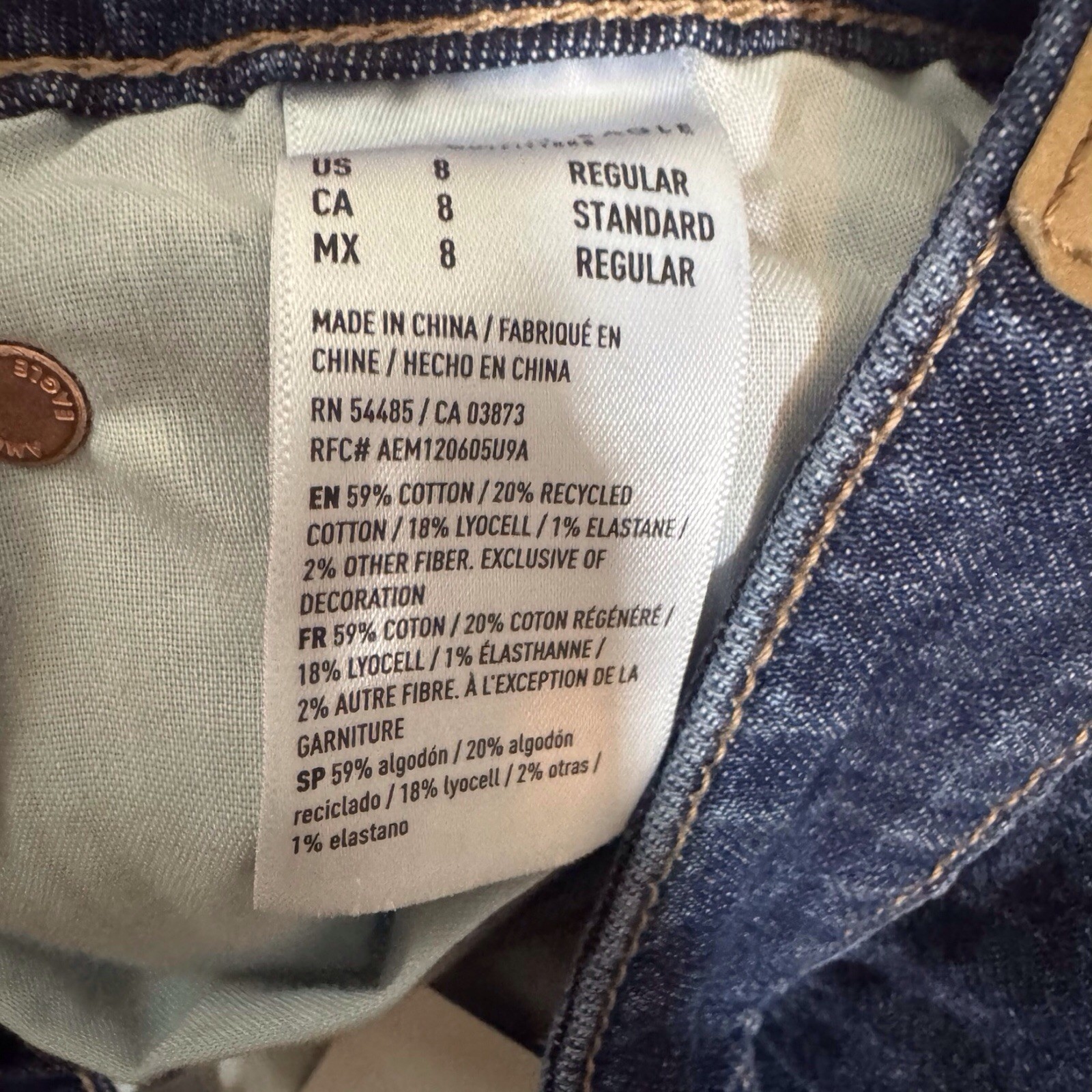 American Eagle NWT SZ 8/29 Dreamy Drape Low Rise Baggy Wide Leg Jeans Dark Wash