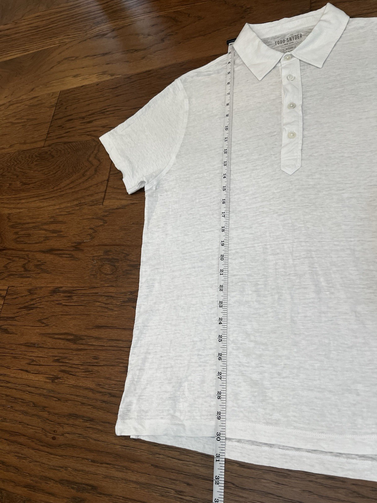 Todd Snyder White Linen Polo (Medium)