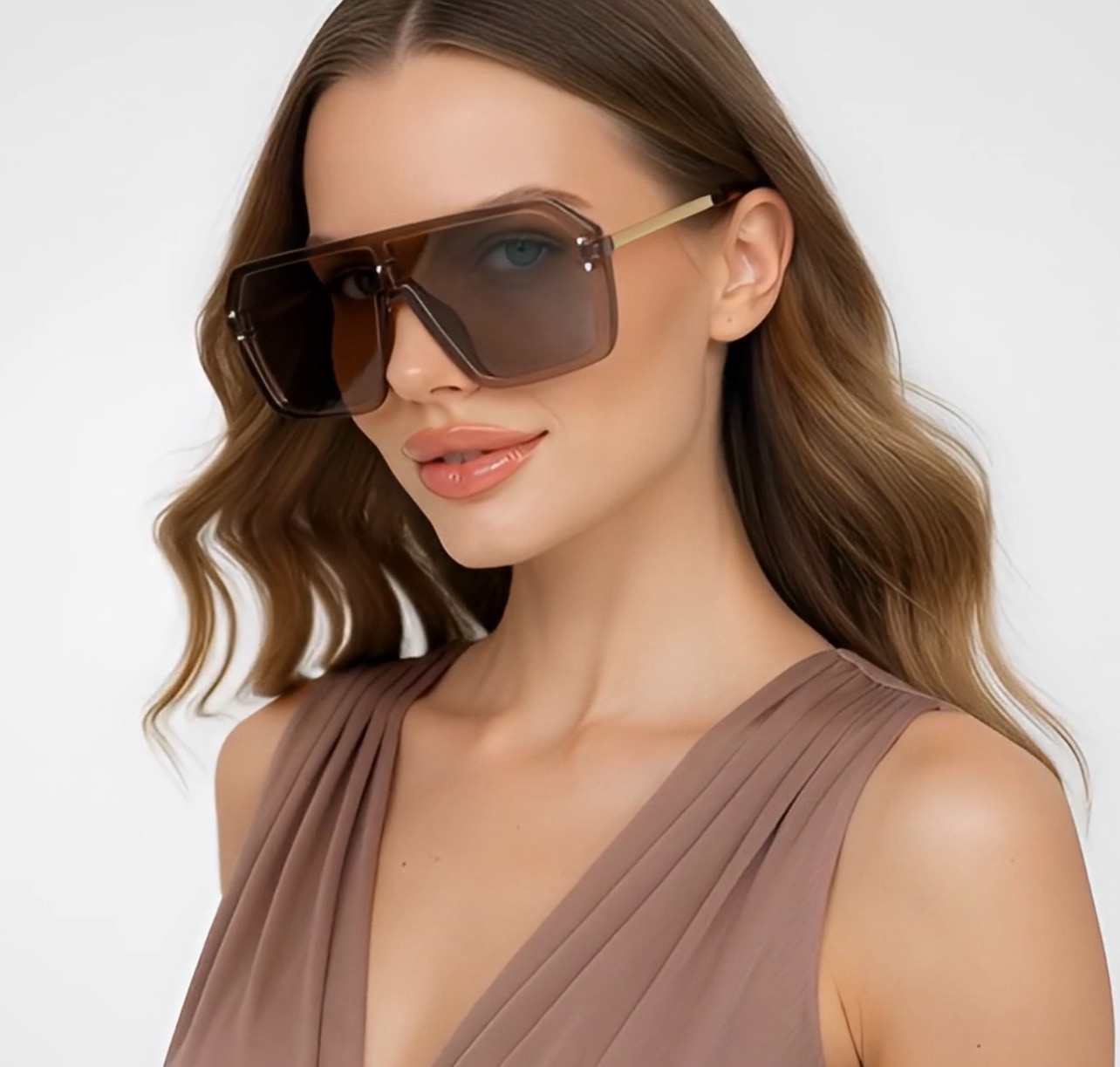 Fashion Oversize Flat Mirror Lens Square Large Men’s Women’s Miami Sunglasses