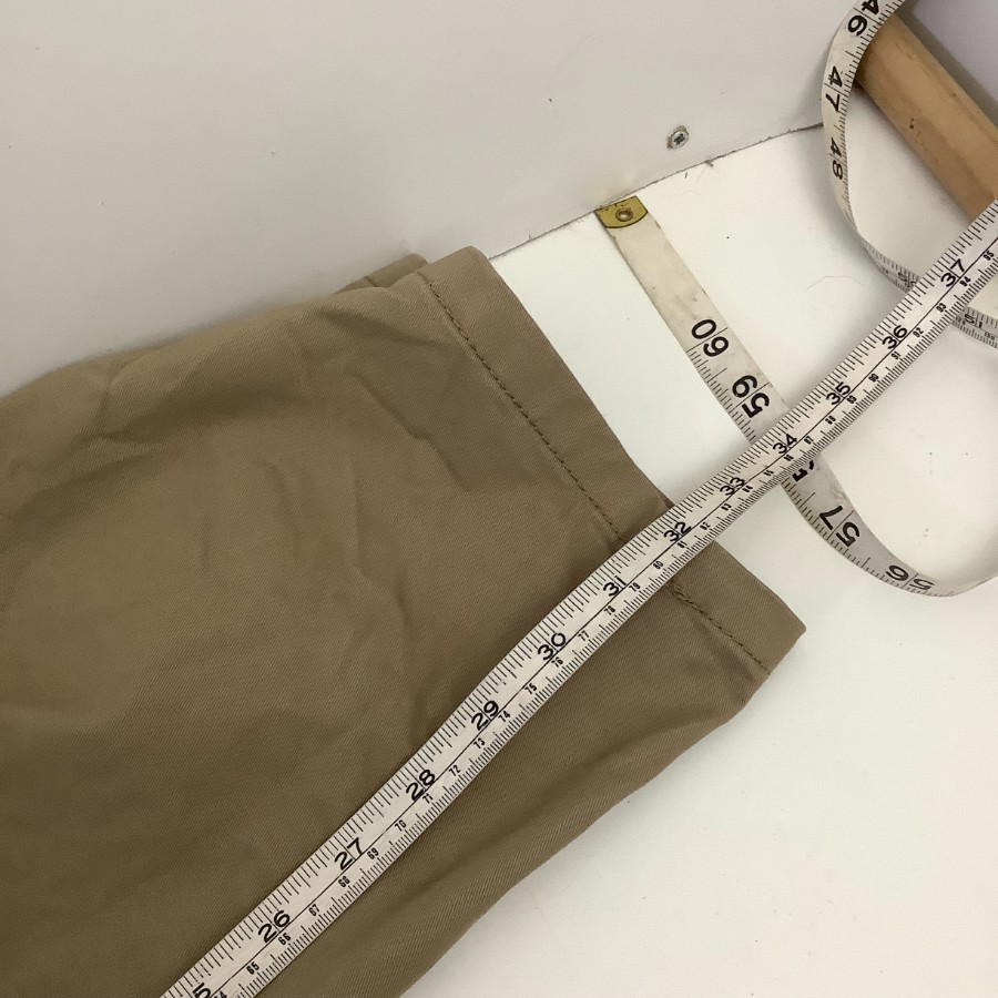 George Khaki Cotton Trousers 36w 32l Regular Leg Sand 97% Cotton 3% Elastane