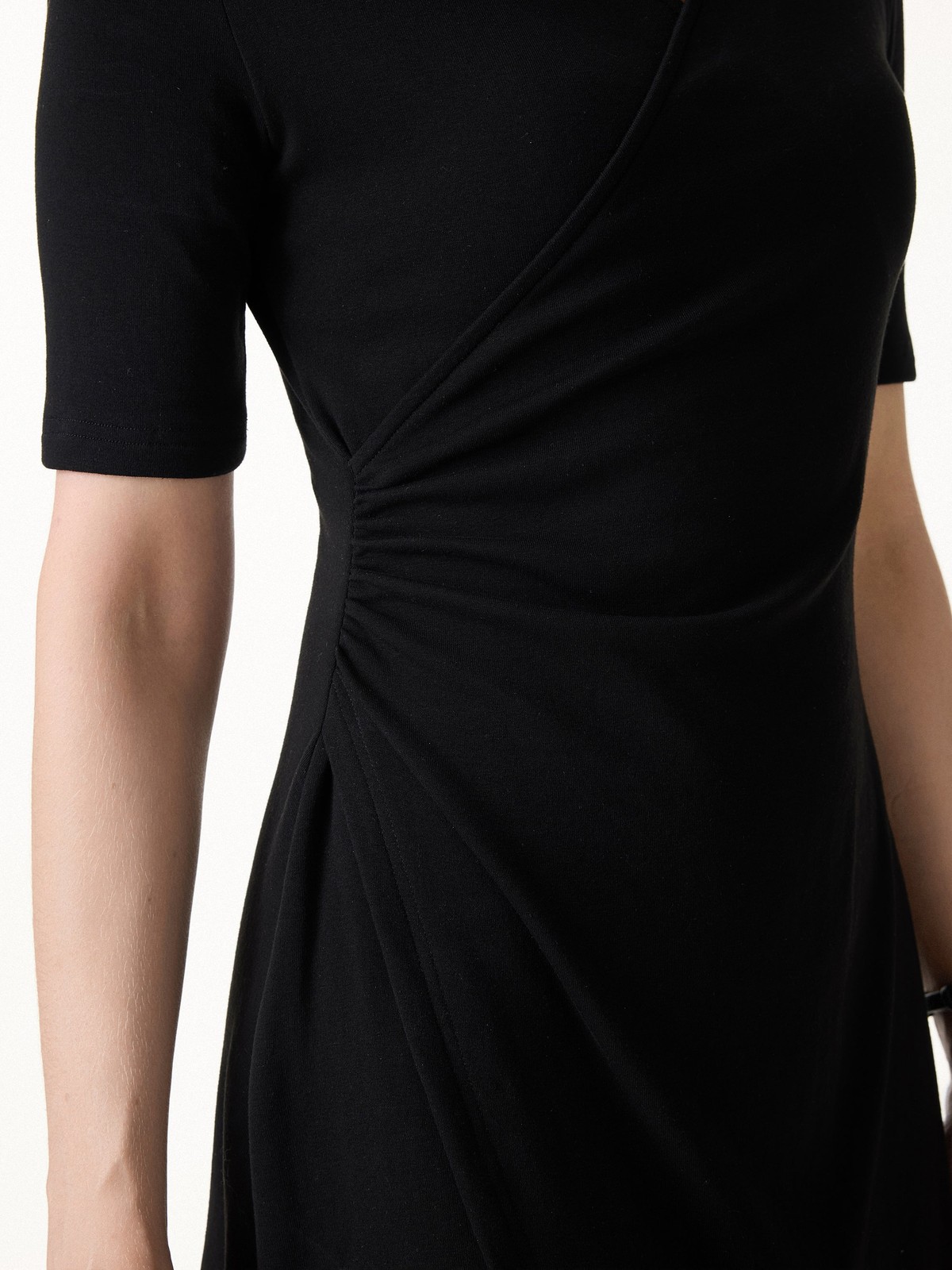 OGL Surplice Ruched Fit-and-Flare Mini Dress