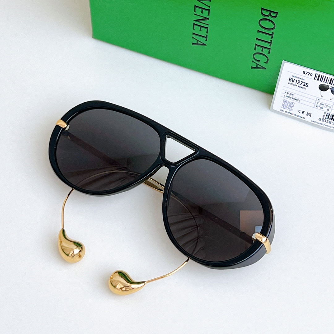 Bottega Veneta BV1273S Sunglasses Black Frames Gray Lenses 63-12-175