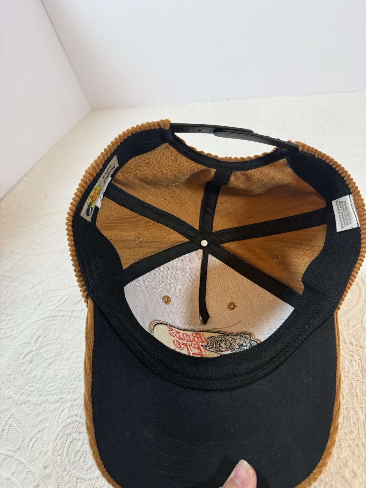 Bass Pro Shops Corduroy Hat Brown Snapback Trucker Cotton Baseball Cap