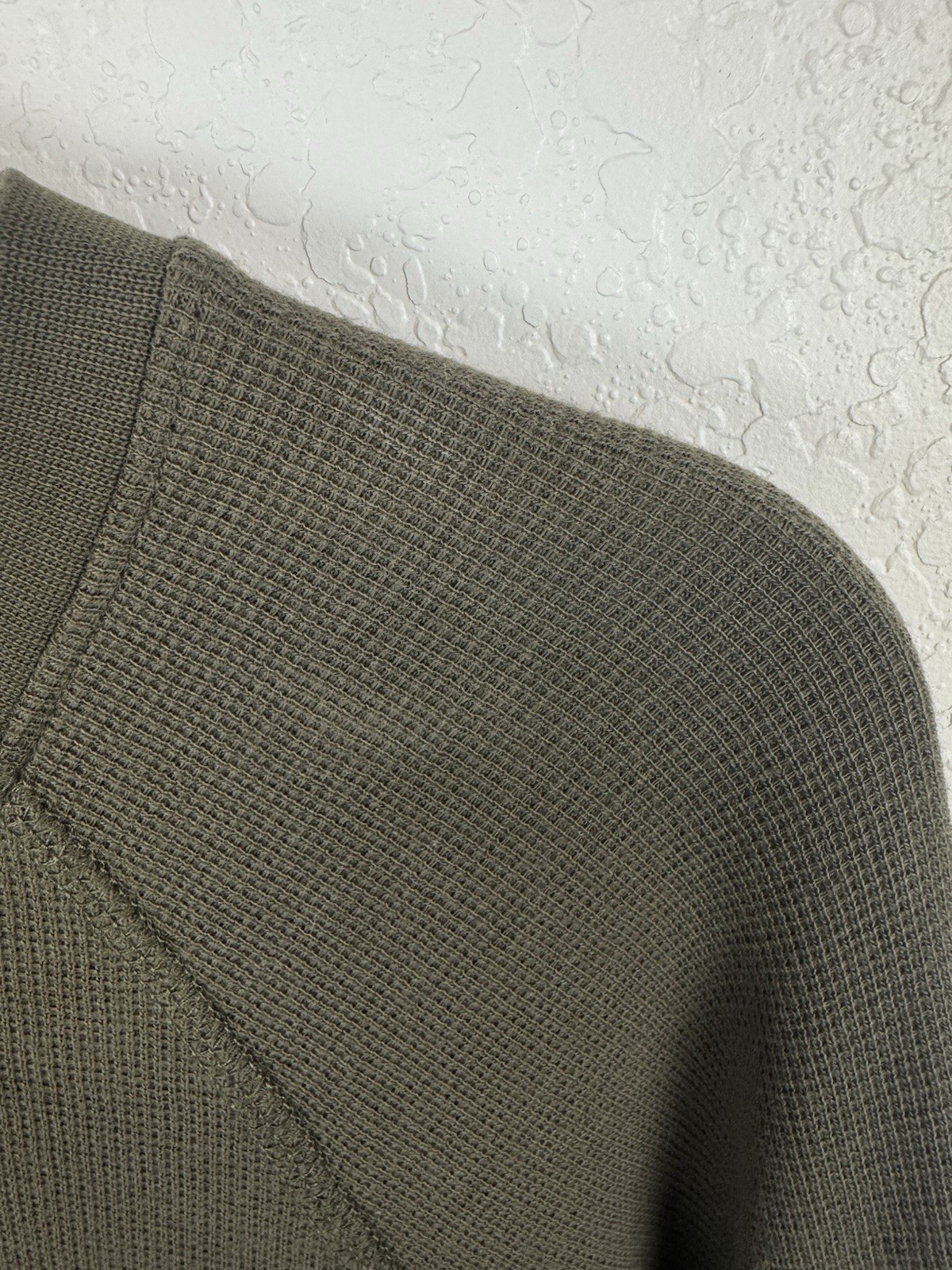 L.L. Bean Olive Green Crew Neck Thermal Pullover Tee Long Sleeves Base Layer L