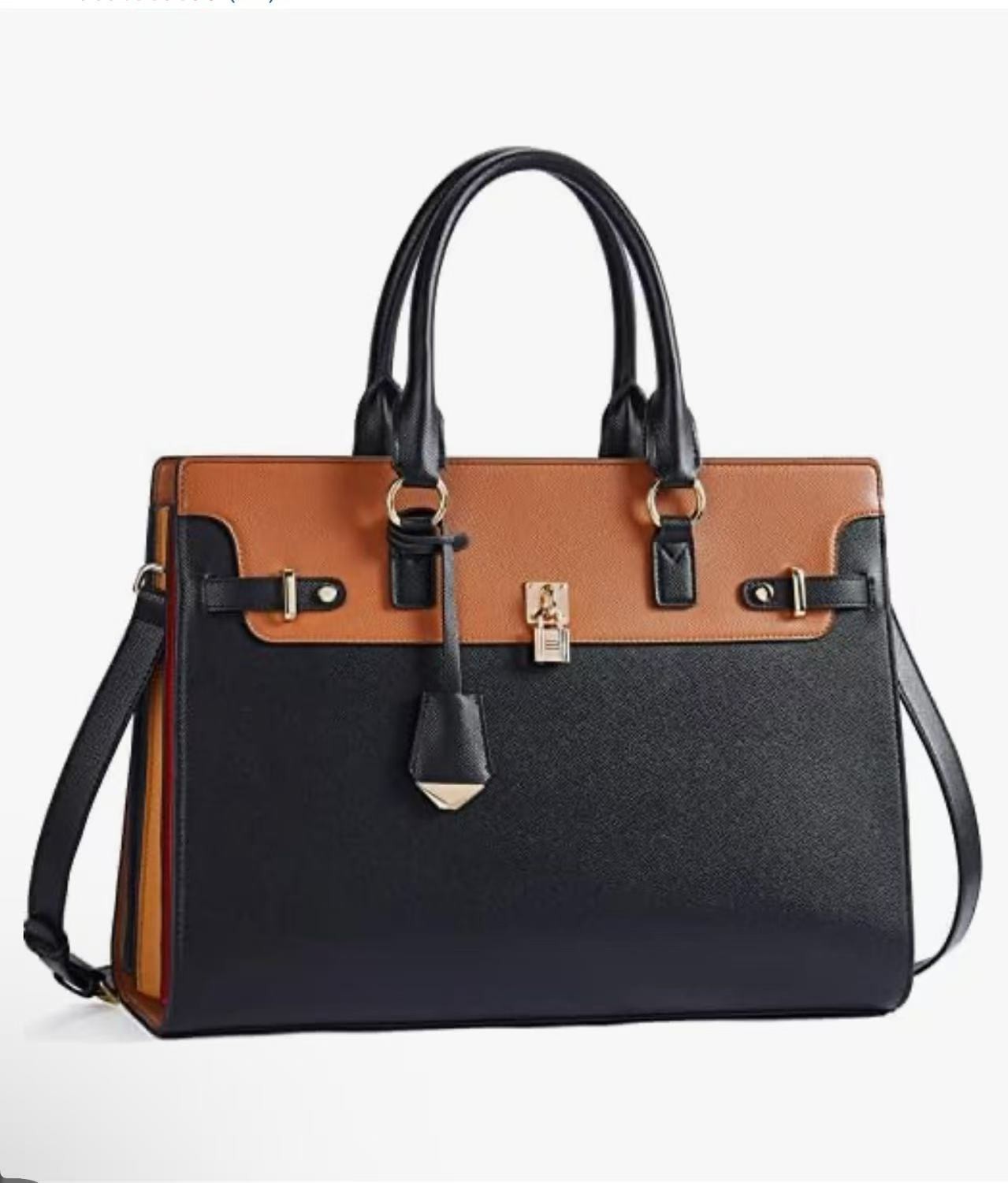 Telena Women’s Leather Laptop Bag, 15.6 Inch Shoulder Tote Bag Briefcase for Wom