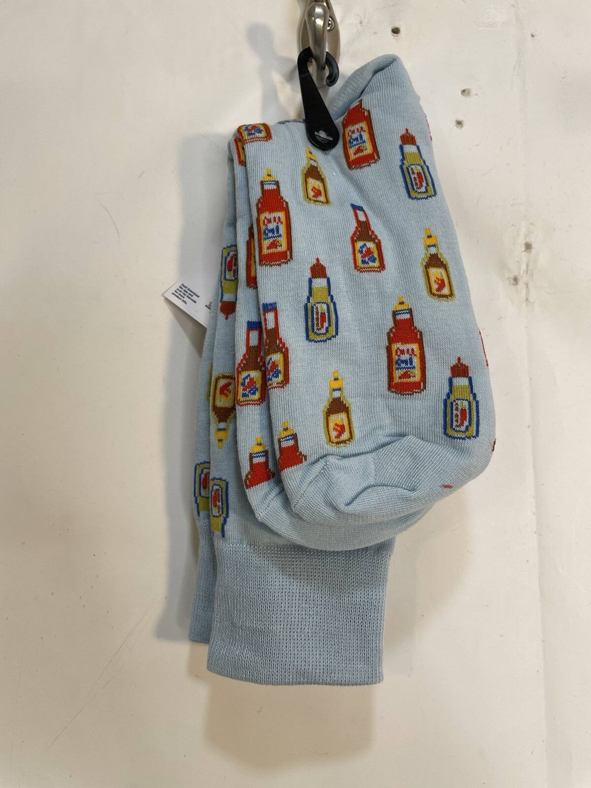 Old Navy Mens One Size Blue Multicolor Hot Sauce Printed Novelty Statement Socks