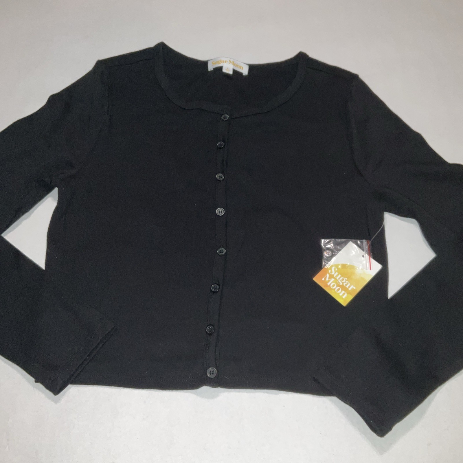 Sugar Moon New juniors L button up T-shirt, long sleeve, 98% Cotton, 18” Length