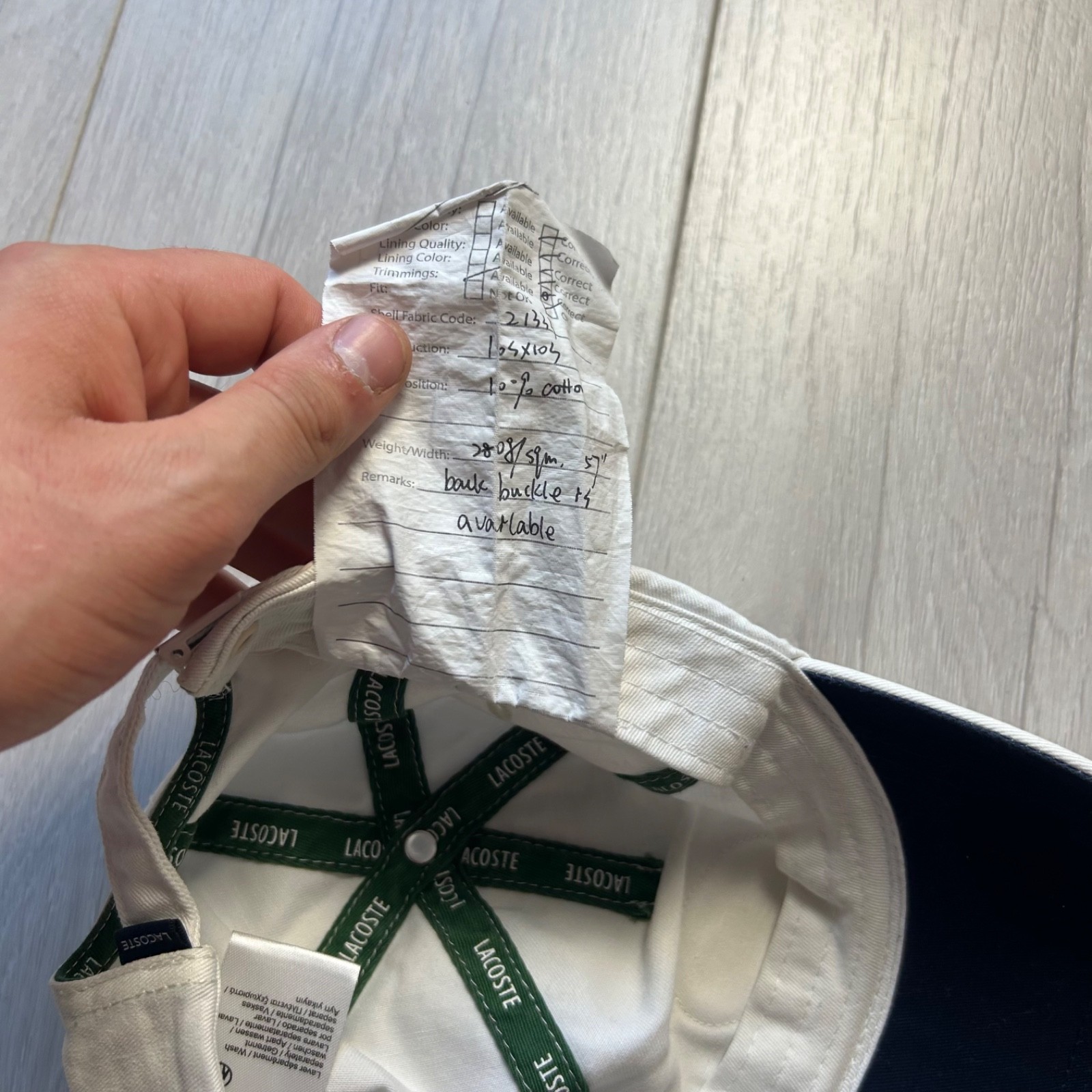 Lacoste Oval Logo Badge Cotton Baseball Cap Hat White Navy Blue Sample SS21 RK91